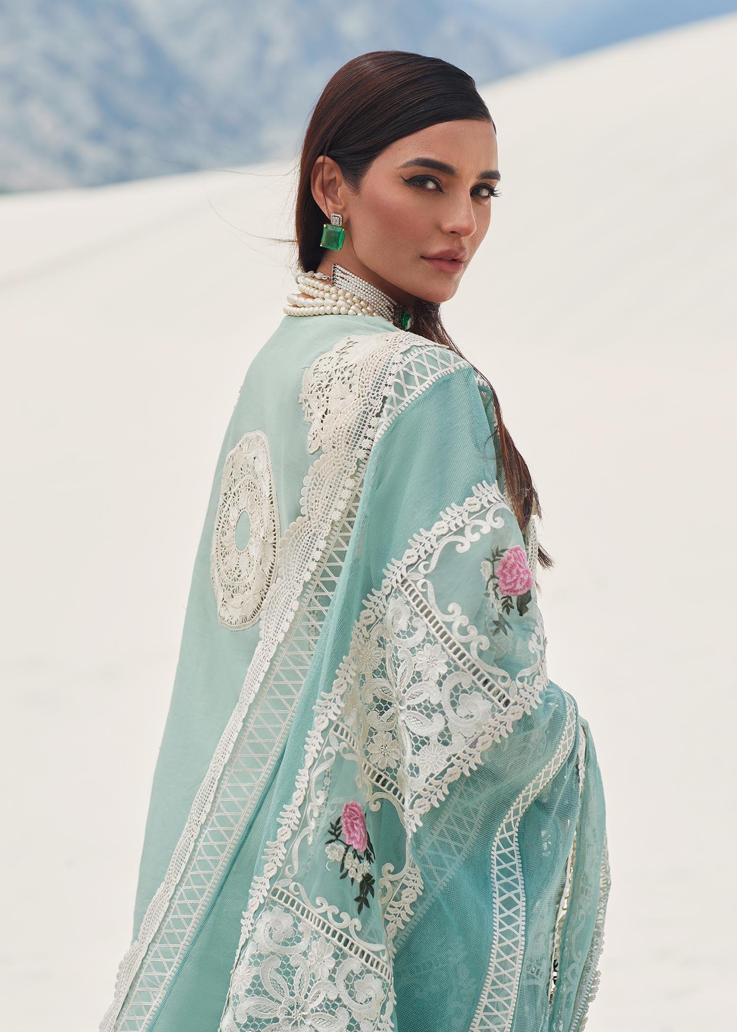 CRIMSON LUXE LAWN Serendipity - D3 B Stitched - House Of Hania