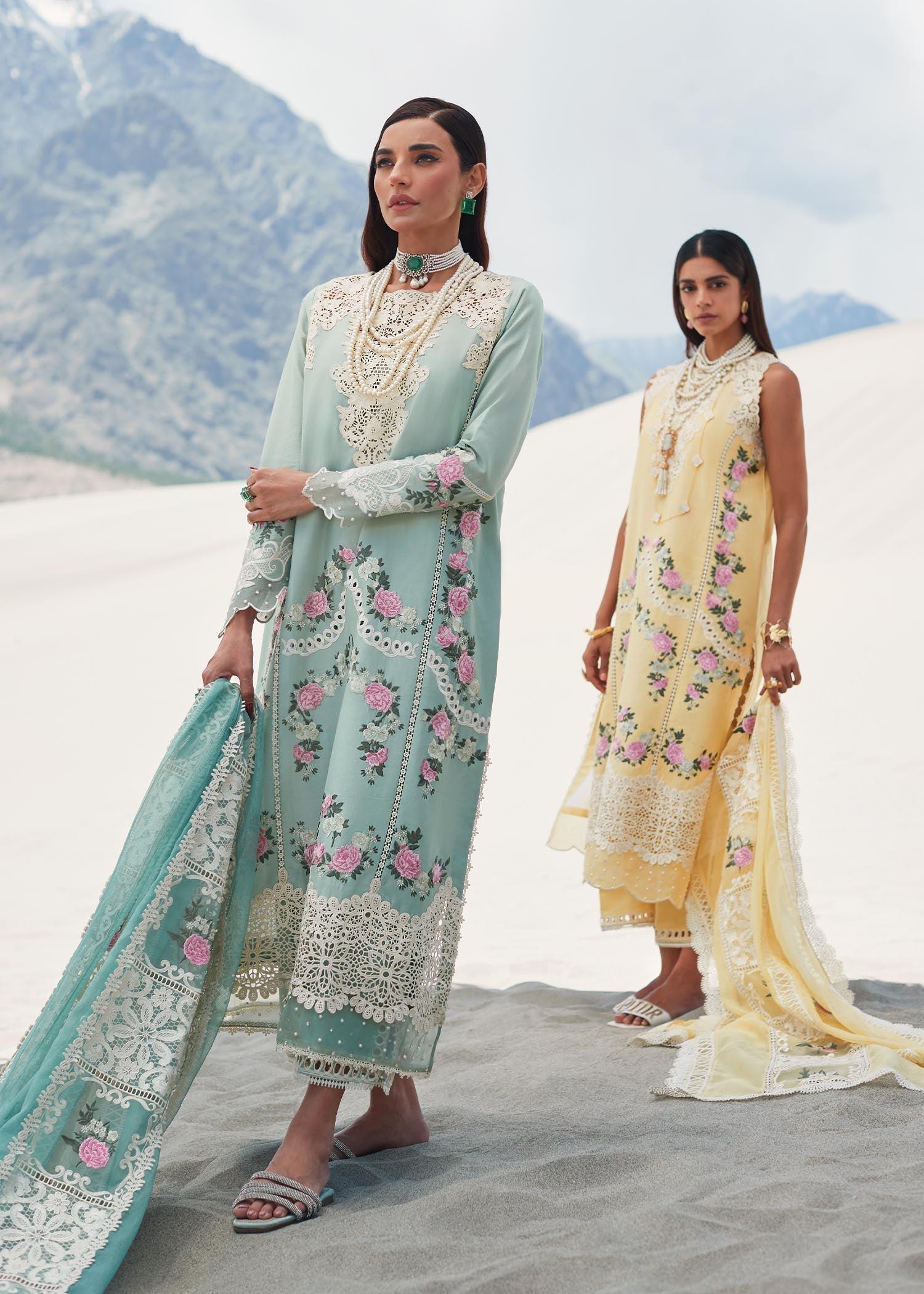 CRIMSON LUXE LAWN Serendipity - D3 B Stitched - House Of Hania