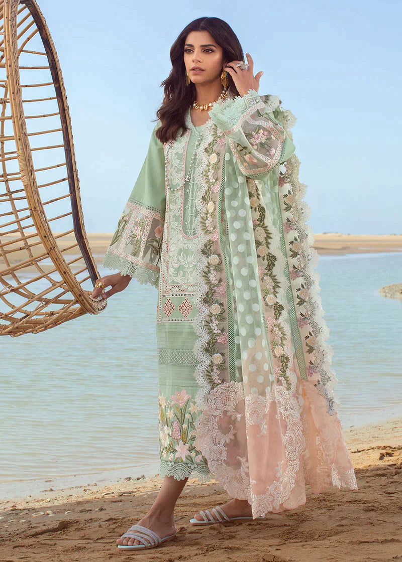 CRIMSON LUXURY LAWN – UNSTITCHED – CRIMSON -SERENDIPITY – 5B – SEAFOAM - House Of Hania