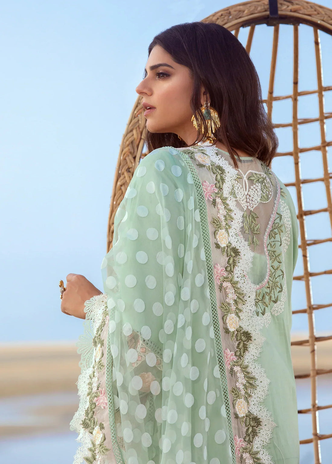 CRIMSON LUXURY LAWN – UNSTITCHED – CRIMSON -SERENDIPITY – 5B – SEAFOAM - House Of Hania