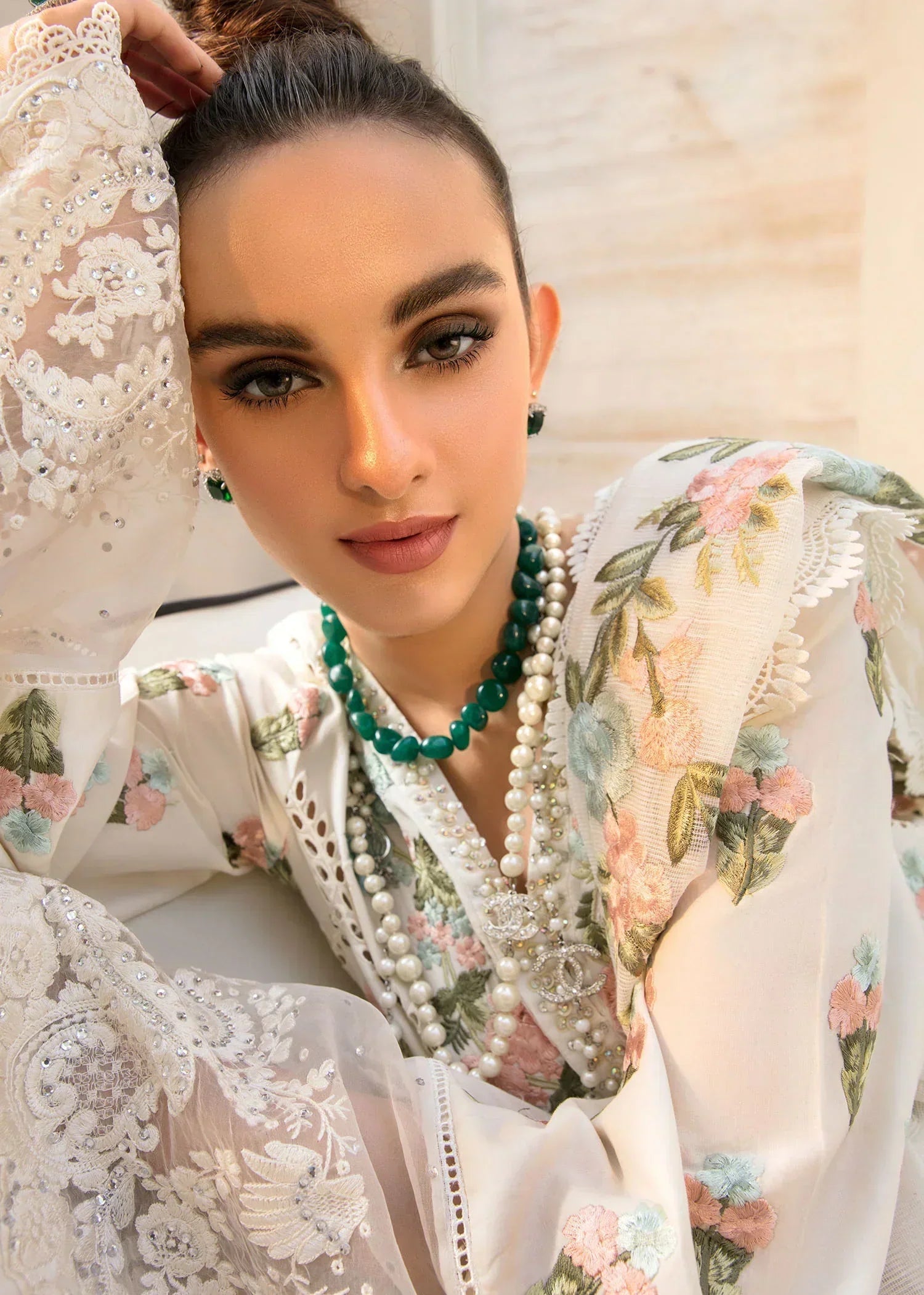 CRIMSON Luxury Lawn -EID PRET – 01 – Monsoon Blooms - House Of Hania