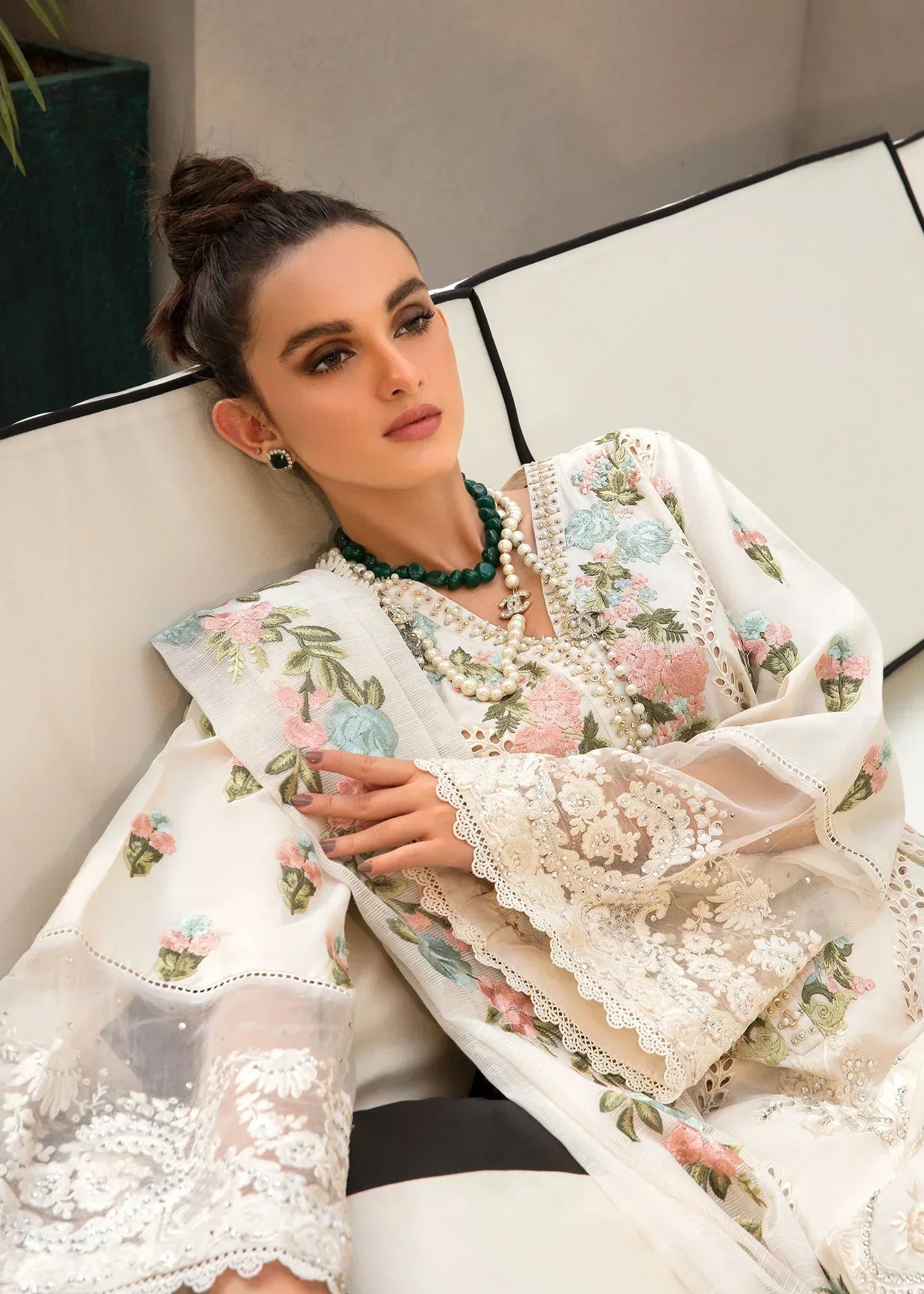 CRIMSON Luxury Lawn -EID PRET – 01 – Monsoon Blooms - House Of Hania
