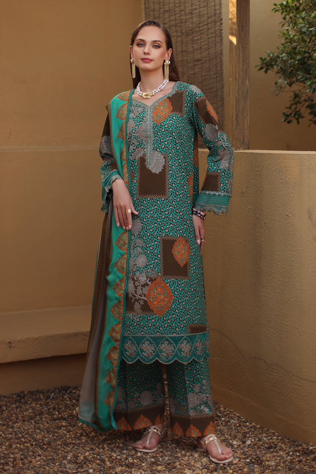 Charizma | Combination Lawn | CC6-009 - House Of Hania