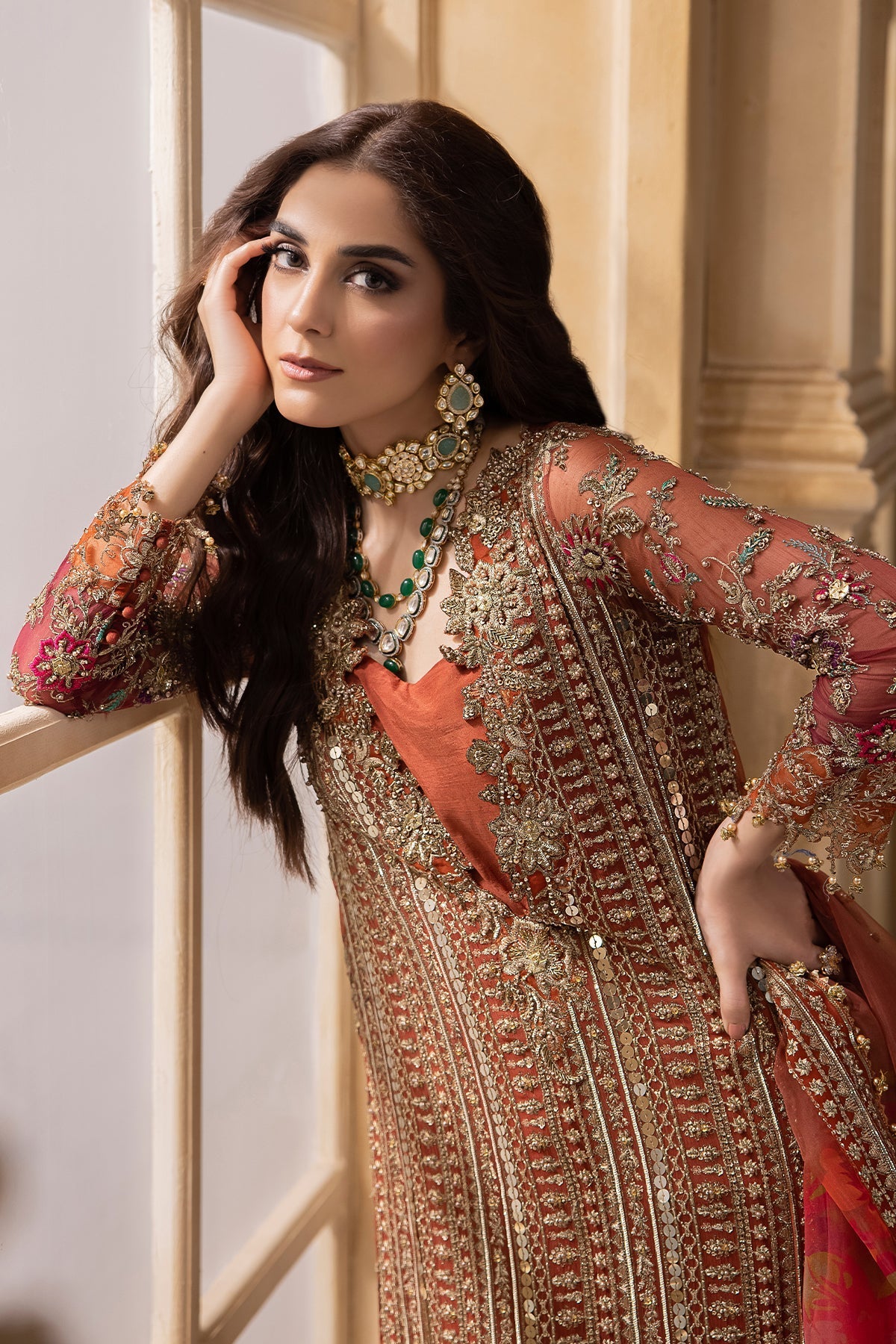 Charizma | DASTAN E JASHAN | 3-Pc Premium Luxury Handwork Chiffon with Premium Embroidered Dupatta DJR6-04 - House Of Hania