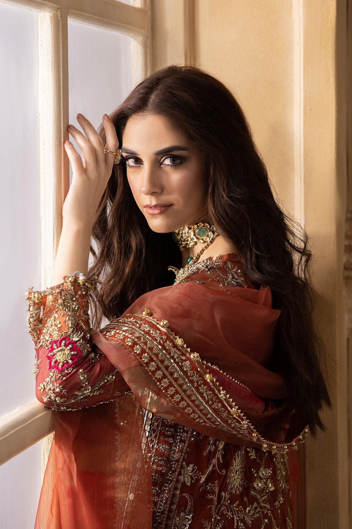 Charizma | DASTAN E JASHAN | 3-Pc Premium Luxury Handwork Chiffon with Premium Embroidered Dupatta DJR6-04 - House Of Hania