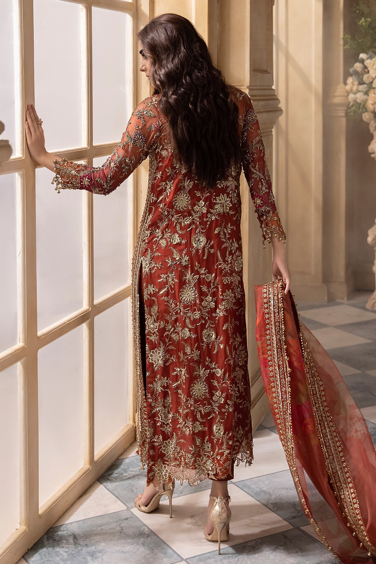 Charizma | DASTAN E JASHAN | 3-Pc Premium Luxury Handwork Chiffon with Premium Embroidered Dupatta DJR6-04 - House Of Hania