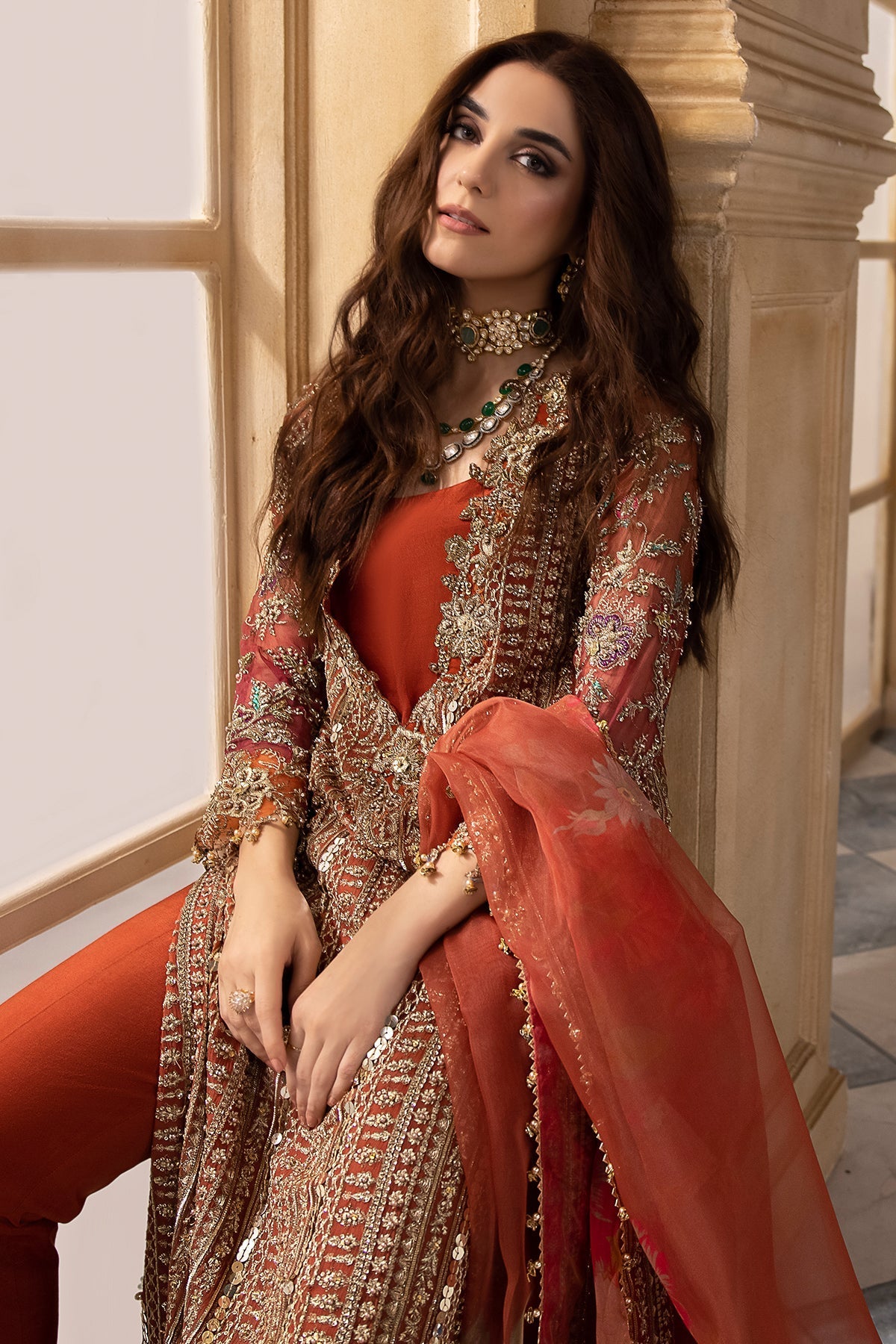 Charizma | DASTAN E JASHAN | 3-Pc Premium Luxury Handwork Chiffon with Premium Embroidered Dupatta DJR6-04 - House Of Hania