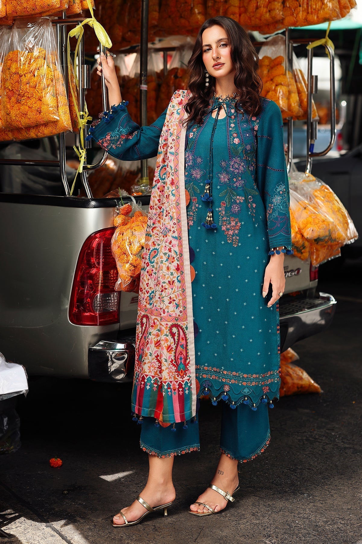 Charizma | Poshima Winters 25 | 3-pc Wool Shawl Collection PSW5-06 - House Of Hania