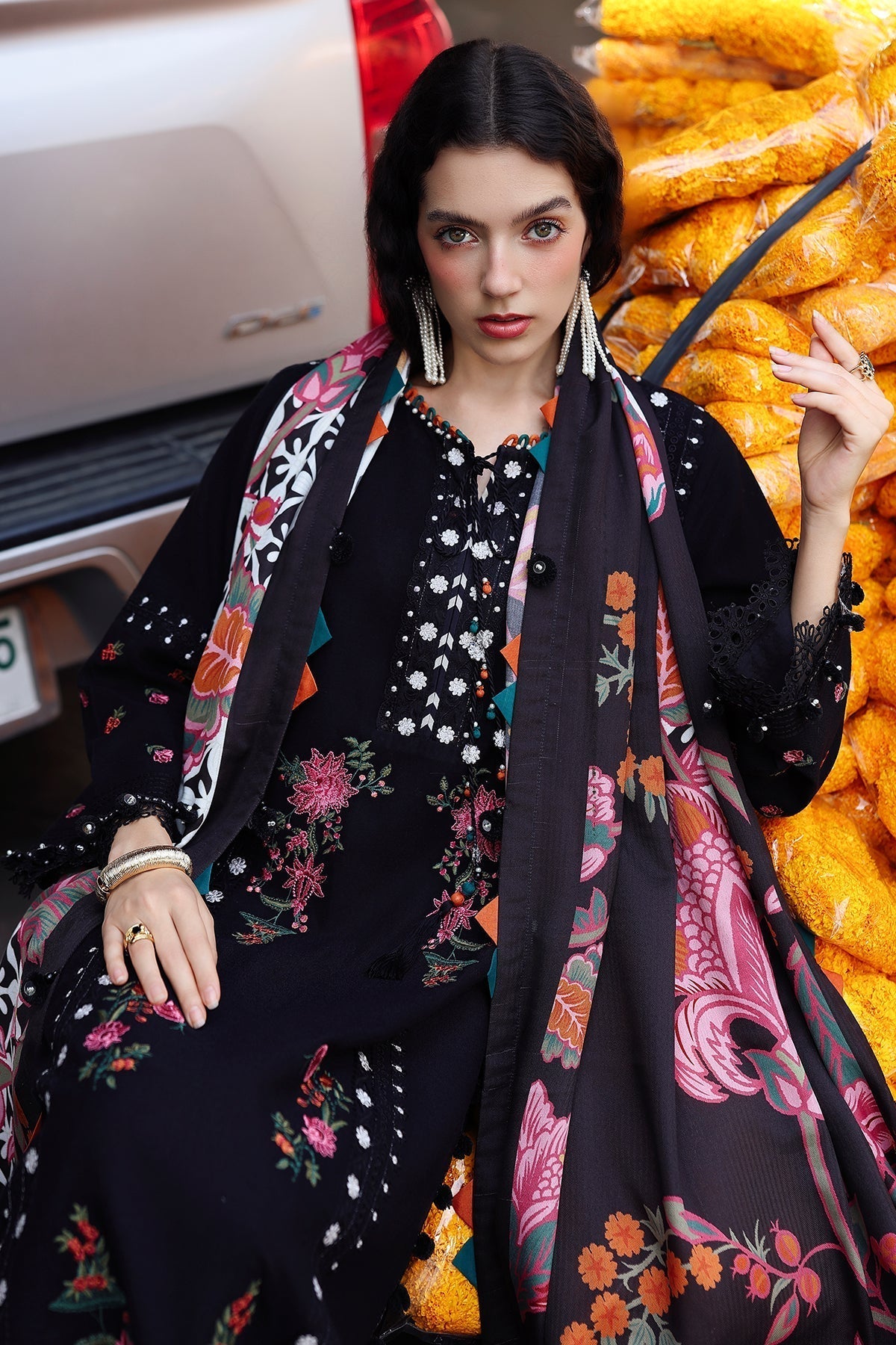 Charizma | Poshima Winters 25 | 3-pc Wool Shawl Collection PSW5-07 - House Of Hania