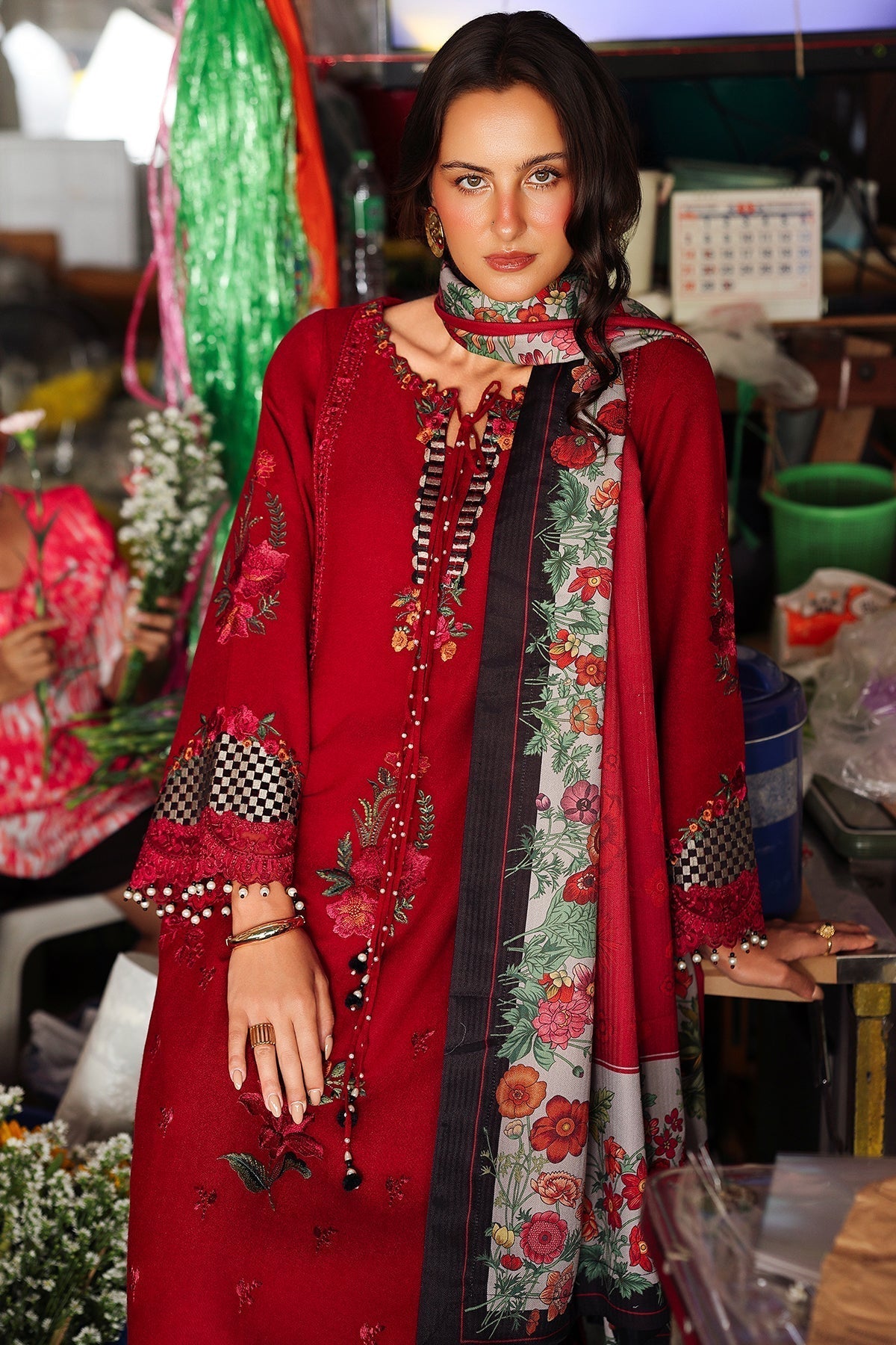Charizma | Poshima Winters 25 | 3-pc Wool Shawl Collection PSW5-08 - House Of Hania