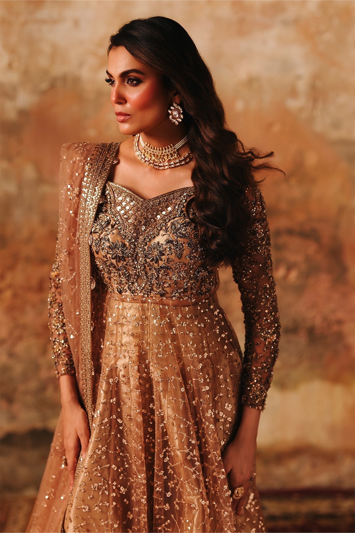 Charizma | Statement Formals | STM-5-015 - Peach - House Of Hania