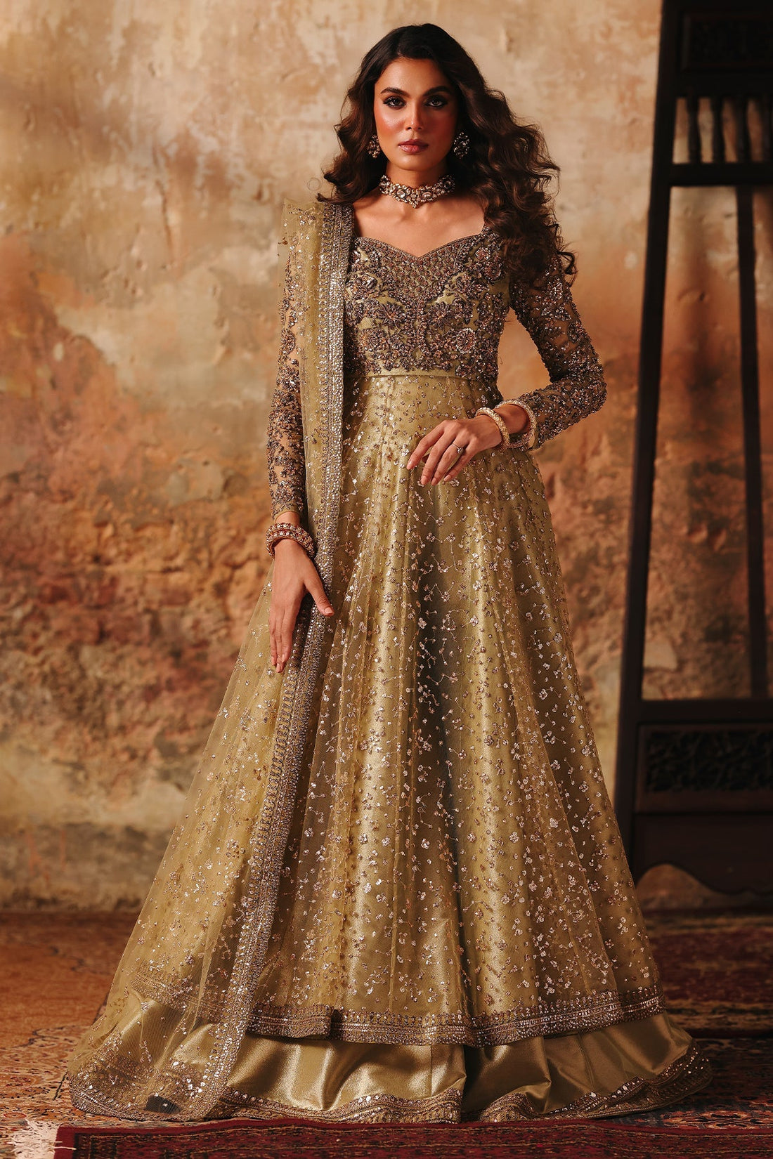 Charizma | Statement Formals | STM-5-07 - Pistachio green - House Of Hania