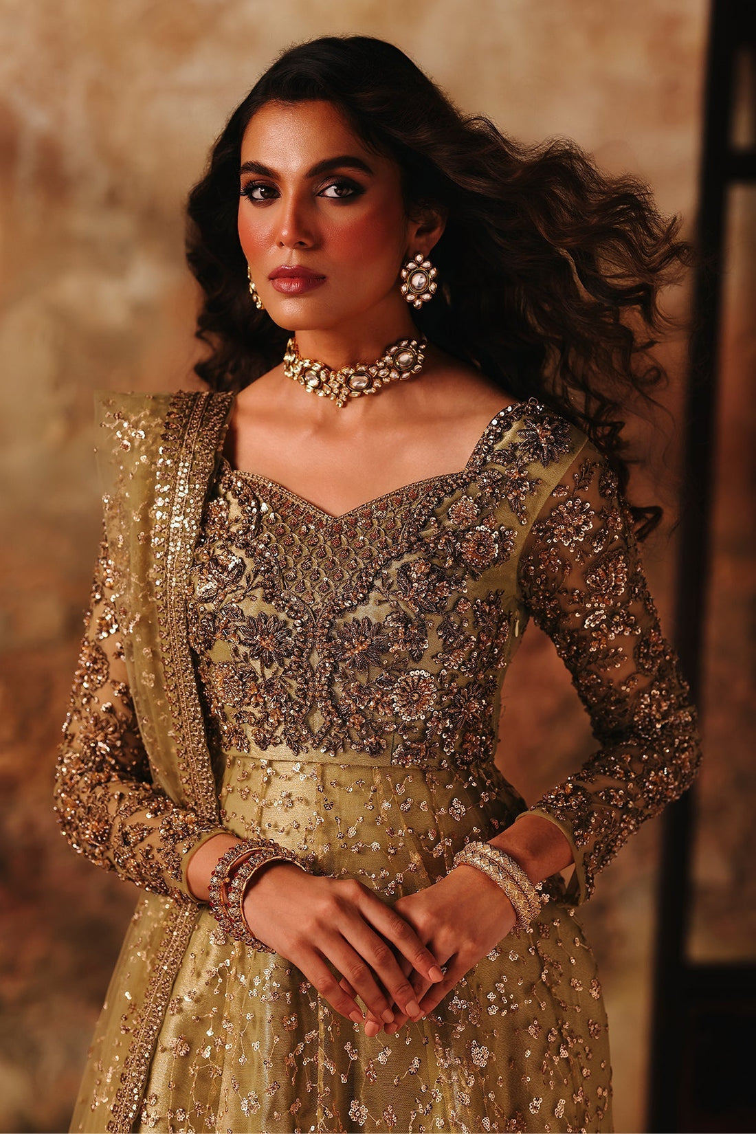 Charizma | Statement Formals | STM-5-07 - Pistachio green - House Of Hania
