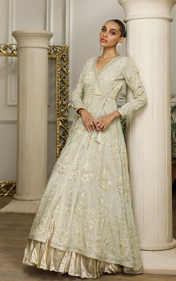 Chiffon Embroidered Angrakha - House Of Hania