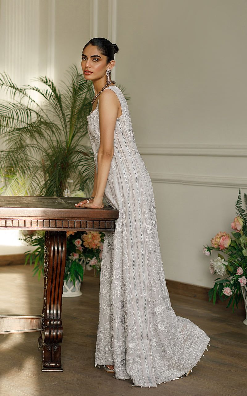 Chiffon Embroidered Dress - House Of Hania