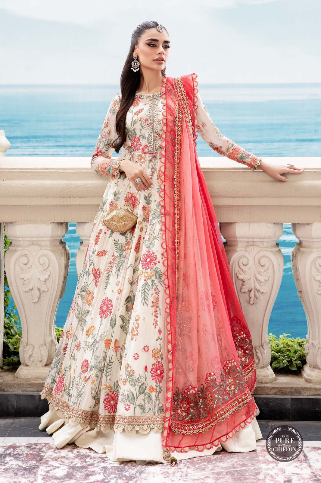 Cloud White Floral MPC-23-106 - House Of Hania