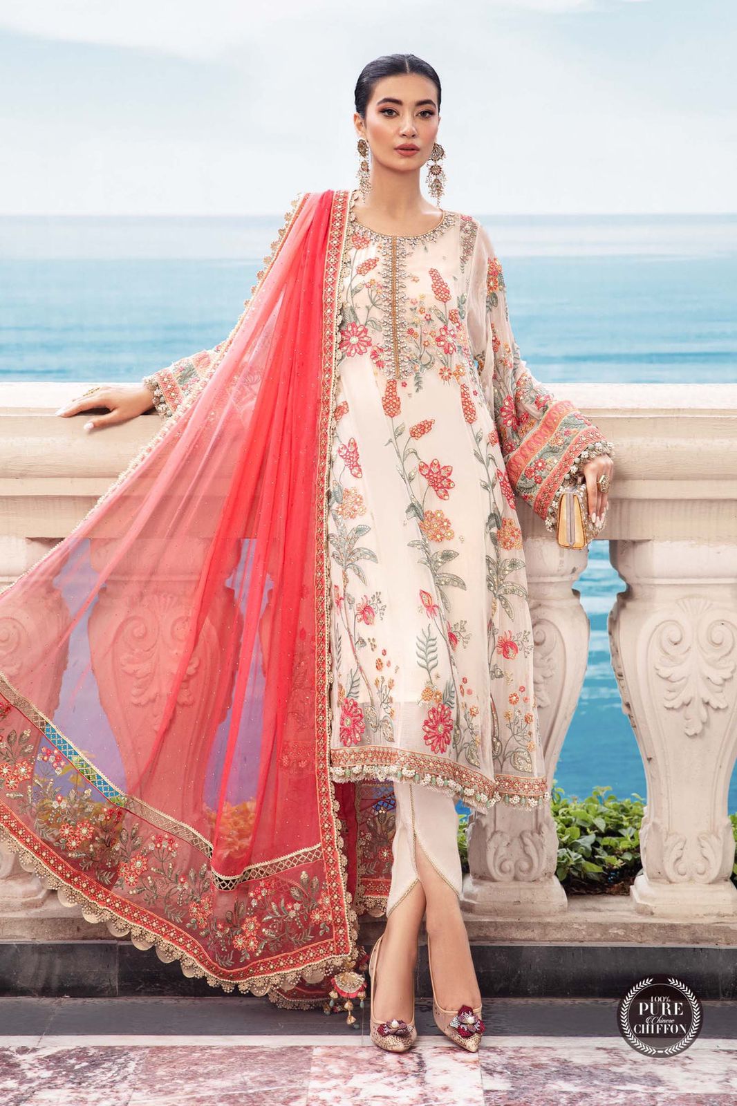 Cloud White Floral MPC-23-106 - House Of Hania