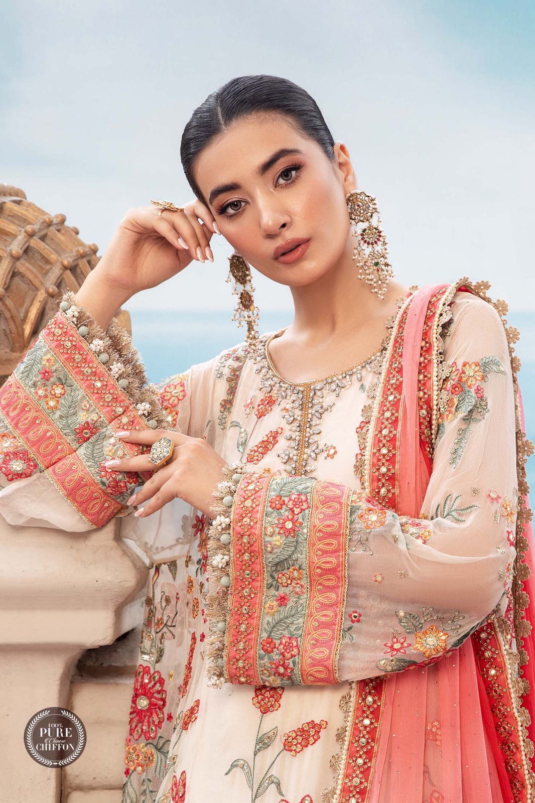Cloud White Floral MPC-23-106 - House Of Hania