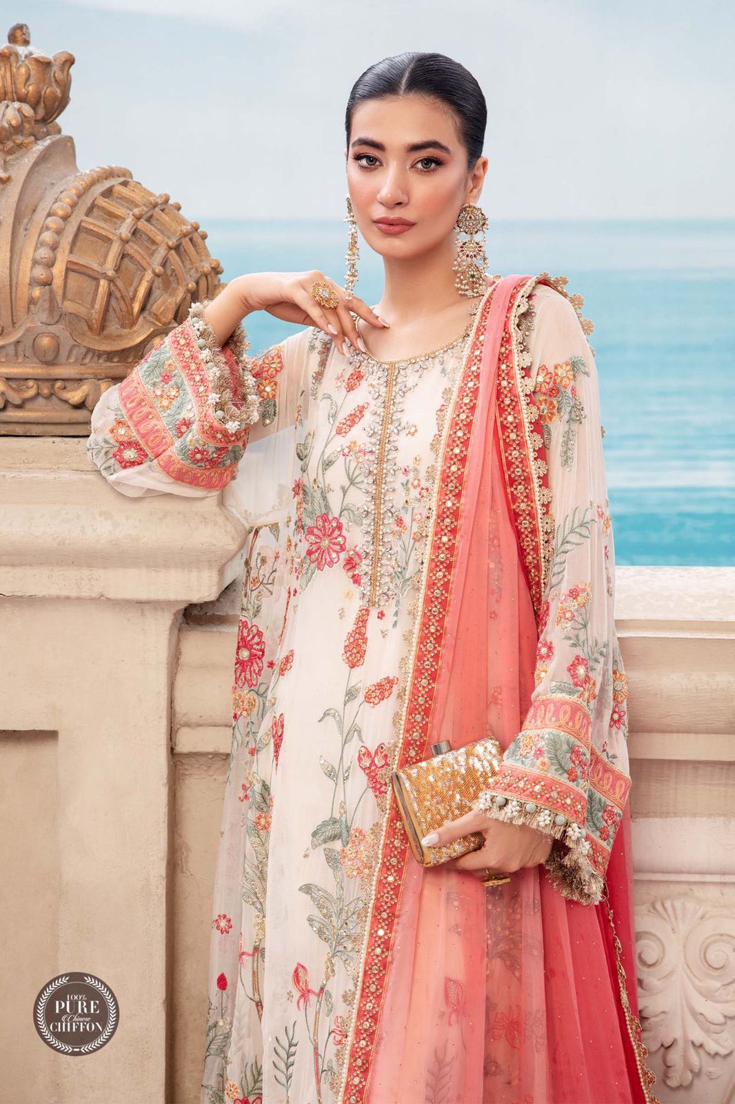 Cloud White Floral MPC-23-106 - House Of Hania