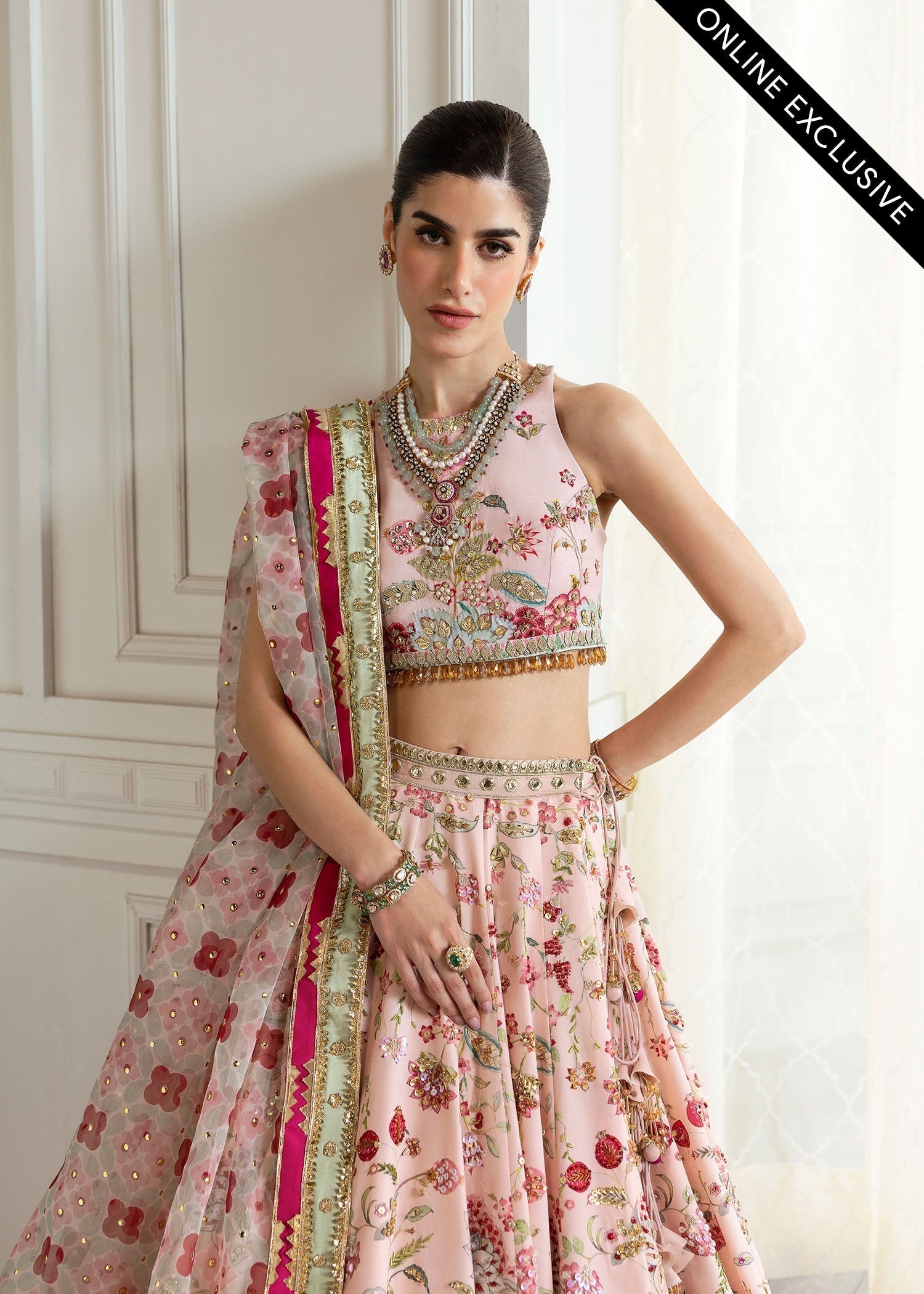 Crimson | A Beautiful Chaos Wedding Collection | Chinoiserie Lehnga - House Of Hania