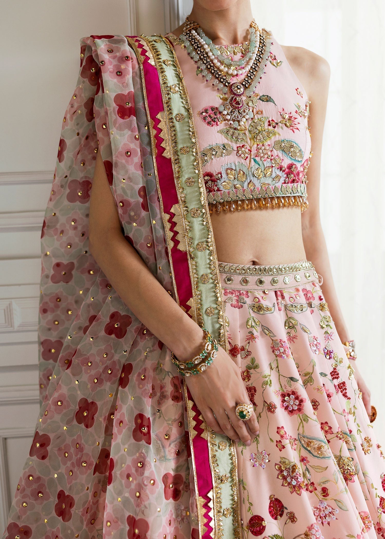 Crimson | A Beautiful Chaos Wedding Collection | Chinoiserie Lehnga - House Of Hania