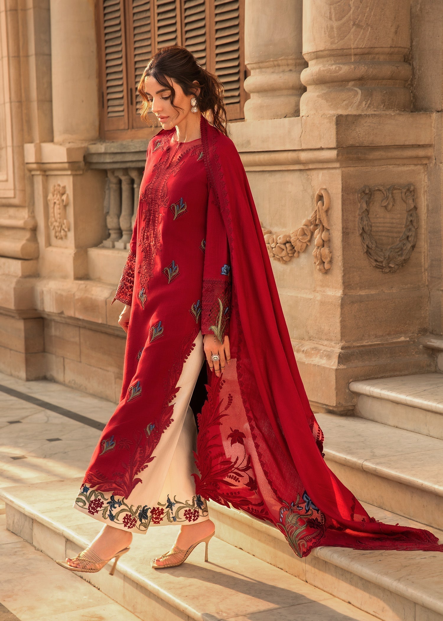 Crimson | Aaleen Winter 24 | Jurao ka Kaam - House Of Hania