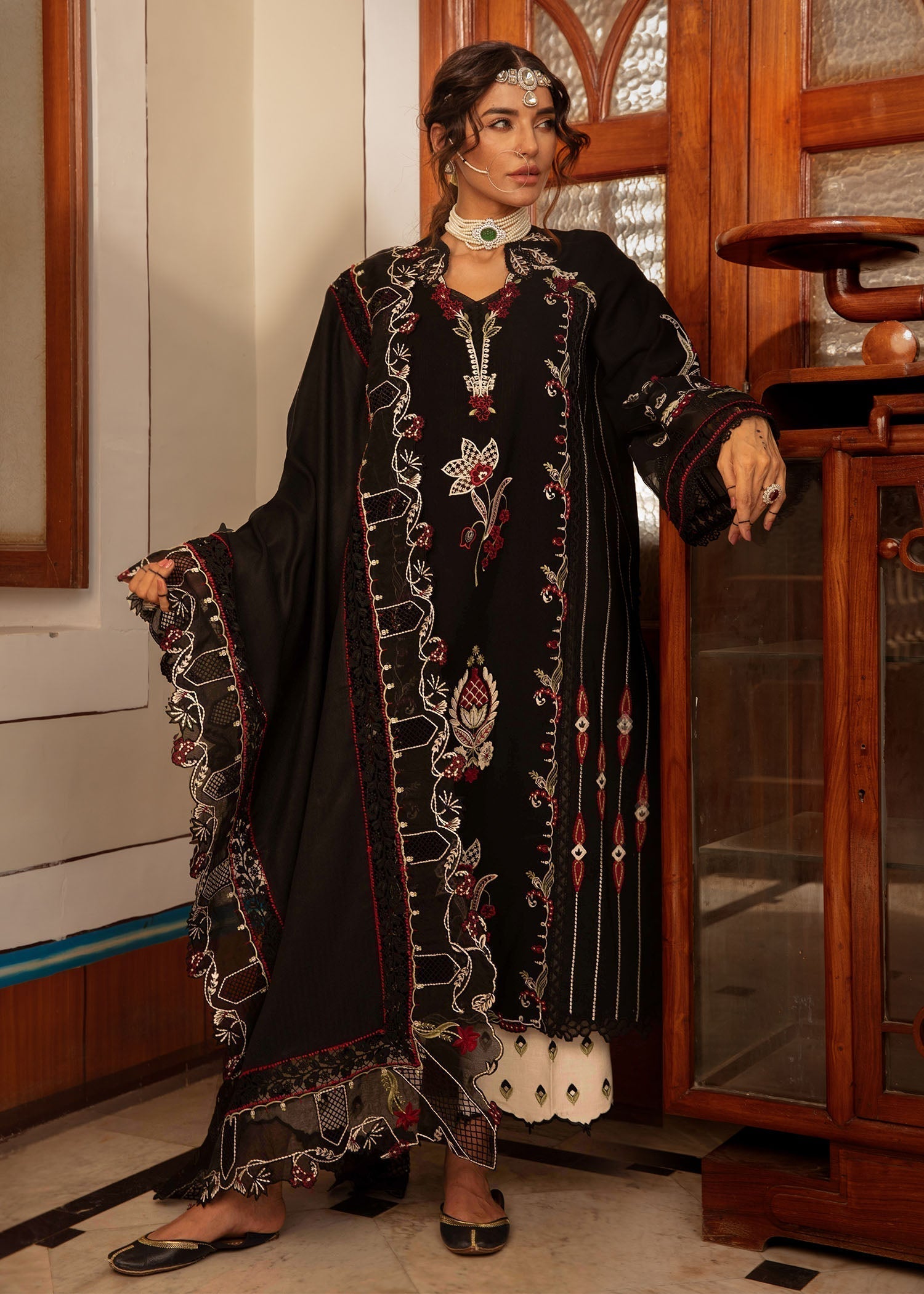 Crimson | Aaleen Winter 24 | Meenakari - House Of Hania