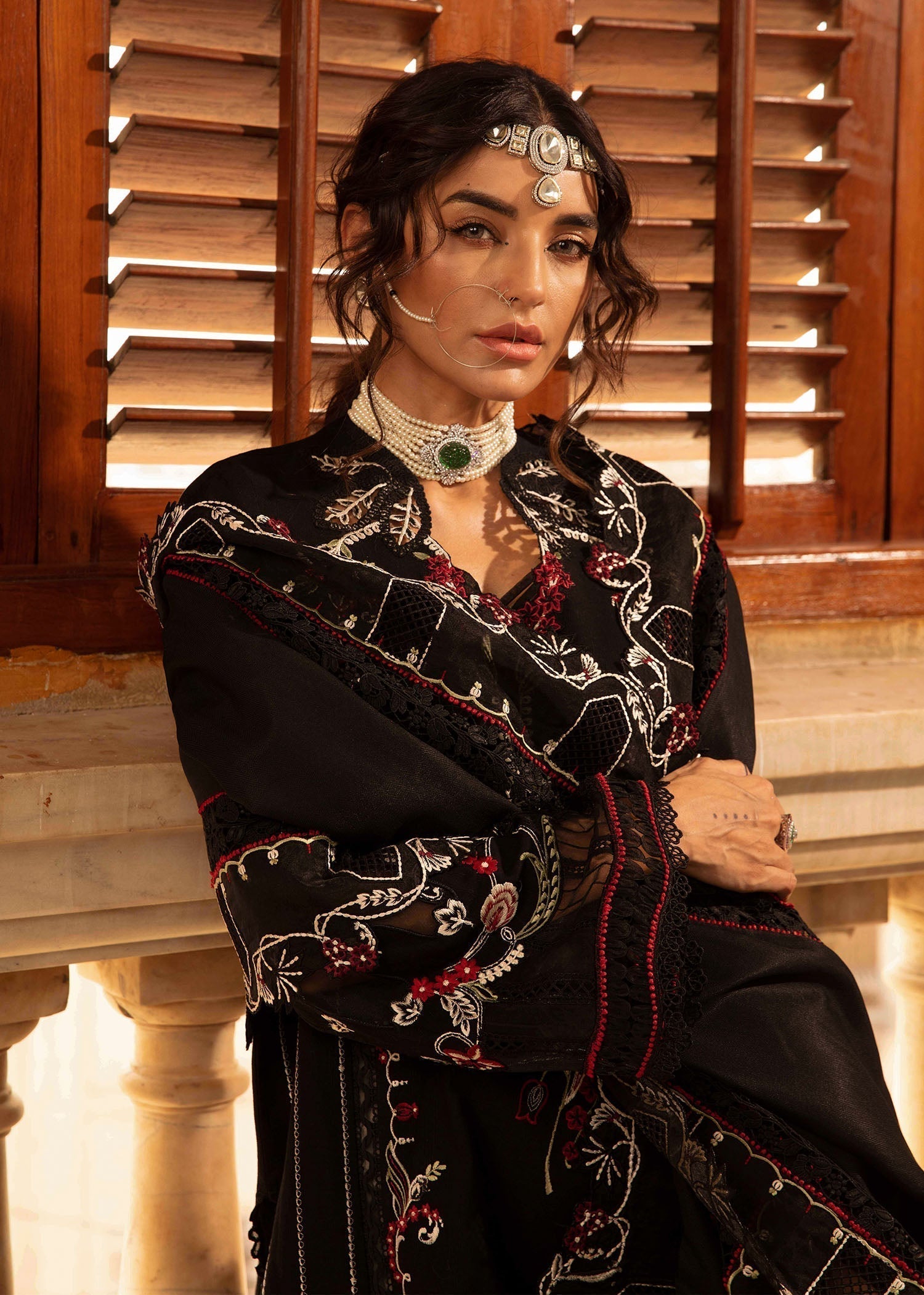 Crimson | Aaleen Winter 24 | Meenakari - House Of Hania