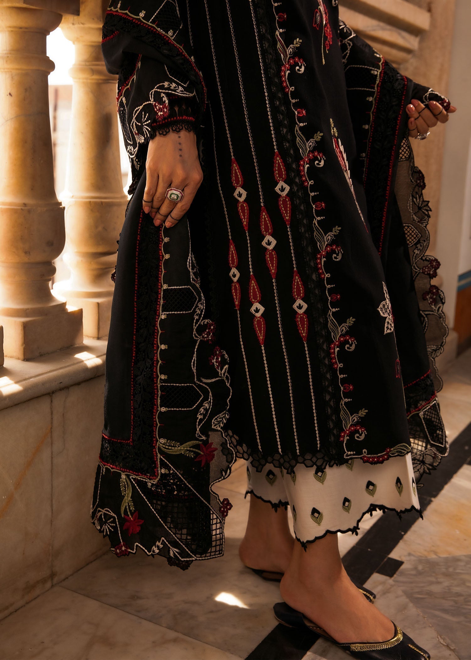 Crimson | Aaleen Winter 24 | Meenakari - House Of Hania
