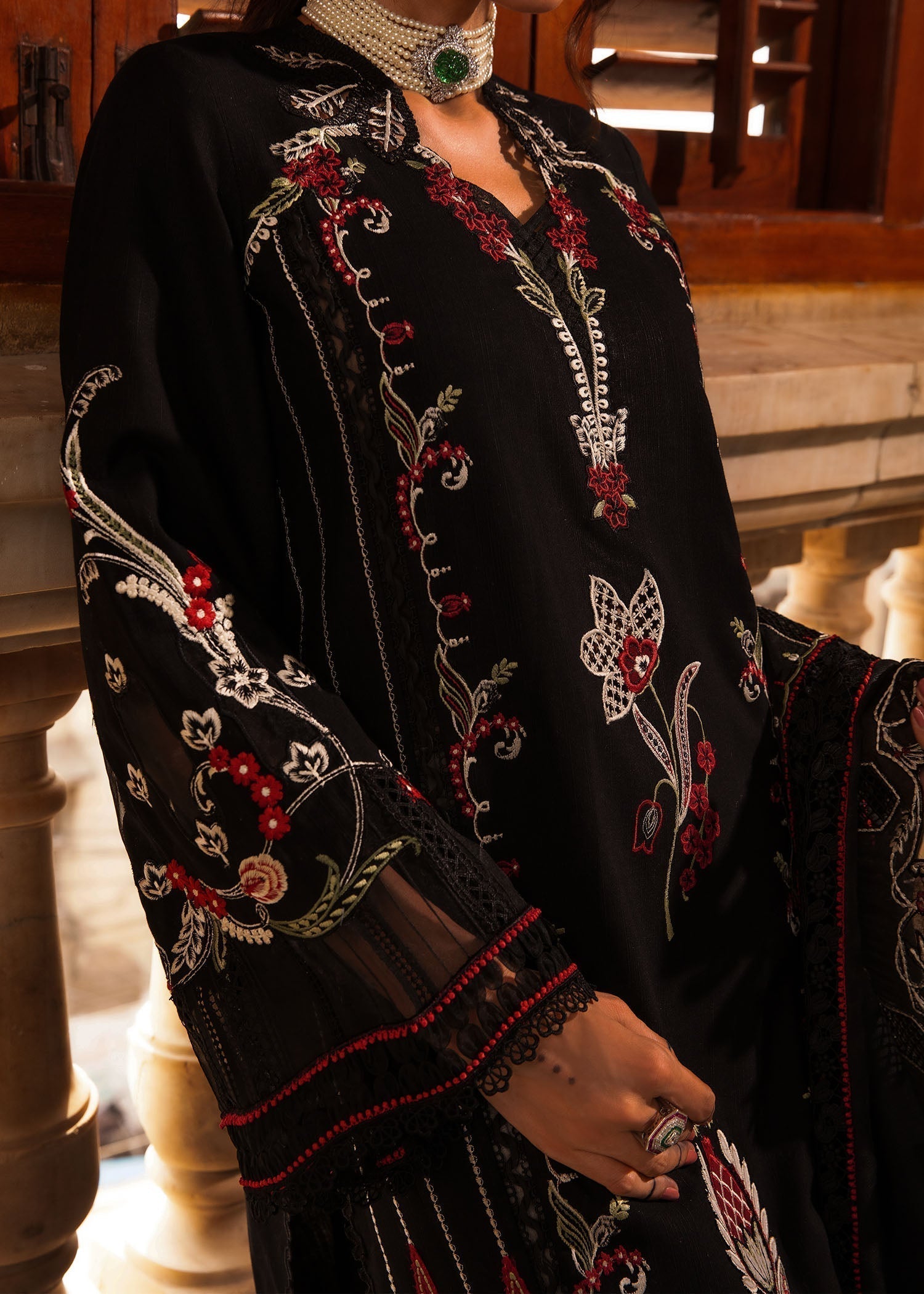 Crimson | Aaleen Winter 24 | Meenakari - House Of Hania