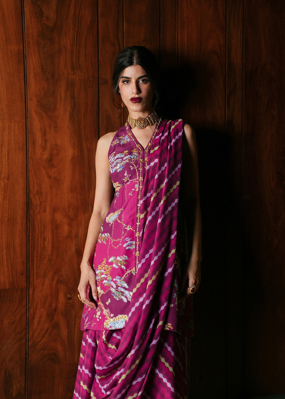 Crimson | Crimson Eid Prints | Dilruba - Plum - House Of Hania