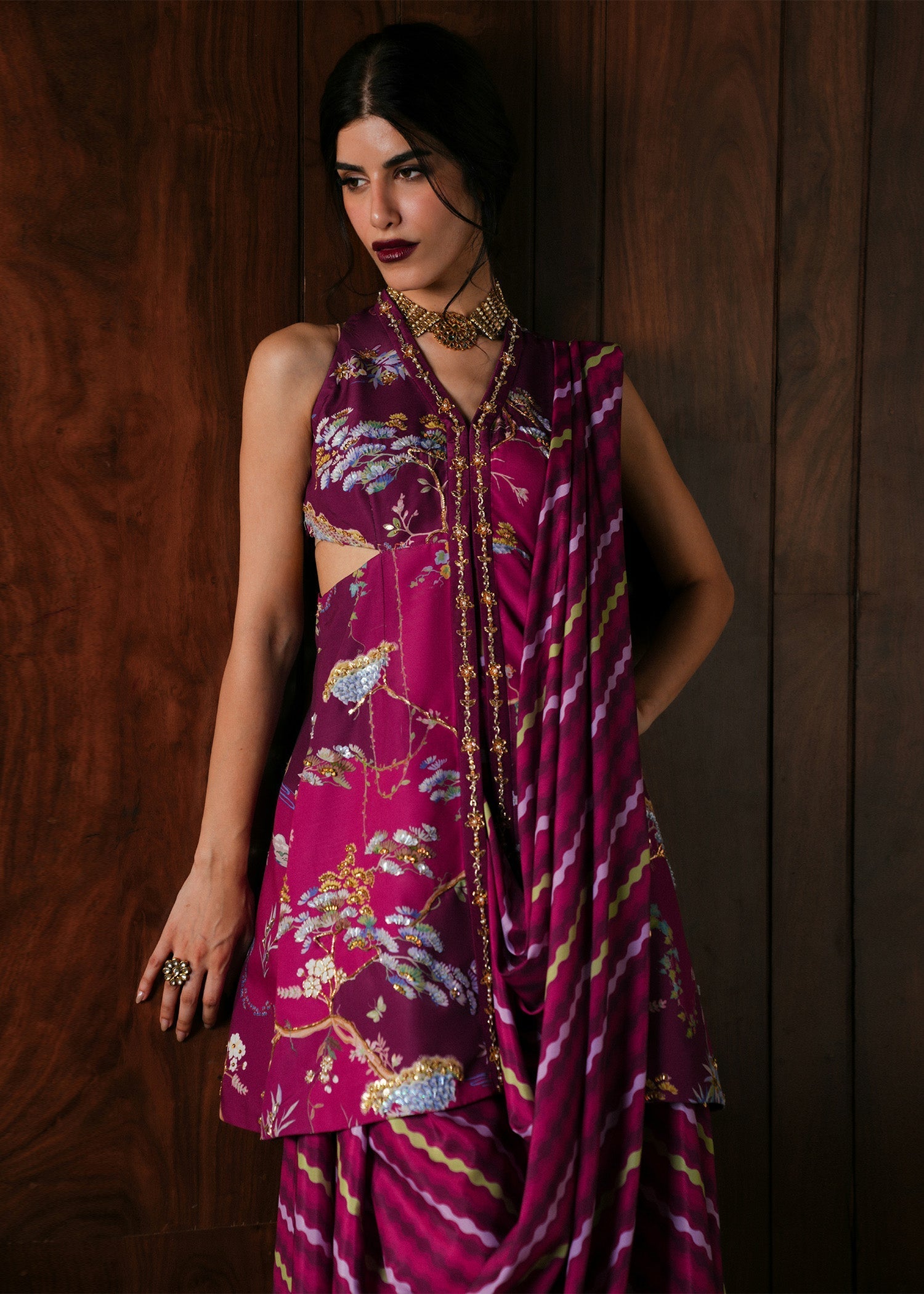 Crimson | Crimson Eid Prints | Dilruba - Plum - House Of Hania