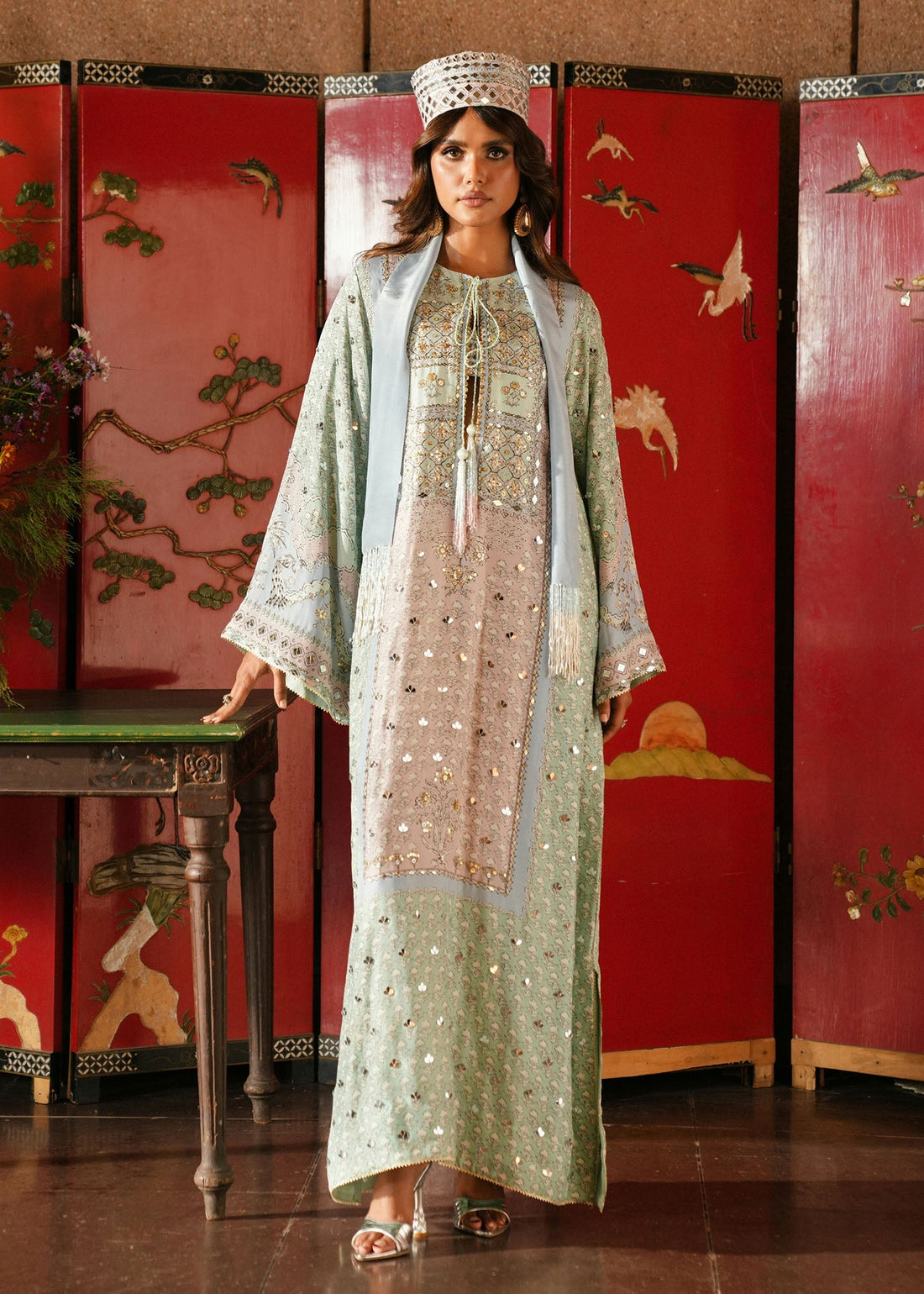 Crimson | Crimson Eid Prints | Jhilmil - Mint - House Of Hania