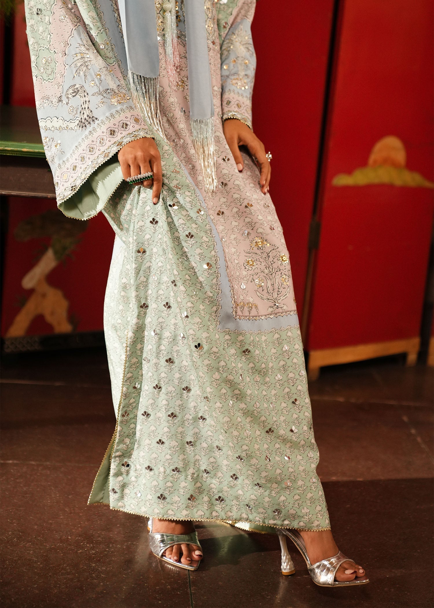 Crimson | Crimson Eid Prints | Jhilmil - Mint - House Of Hania