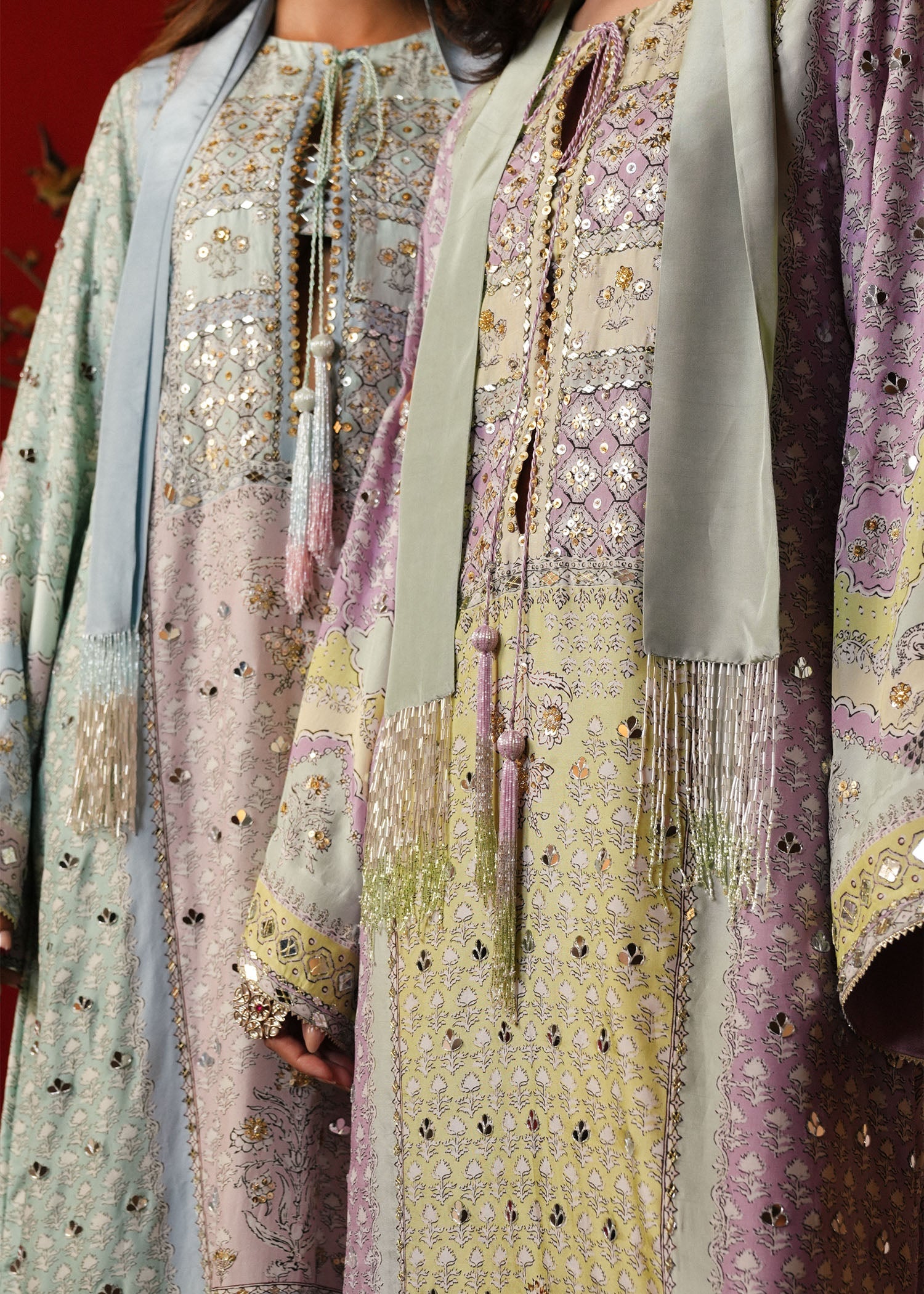 Crimson | Crimson Eid Prints | Jhilmil - Mint - House Of Hania