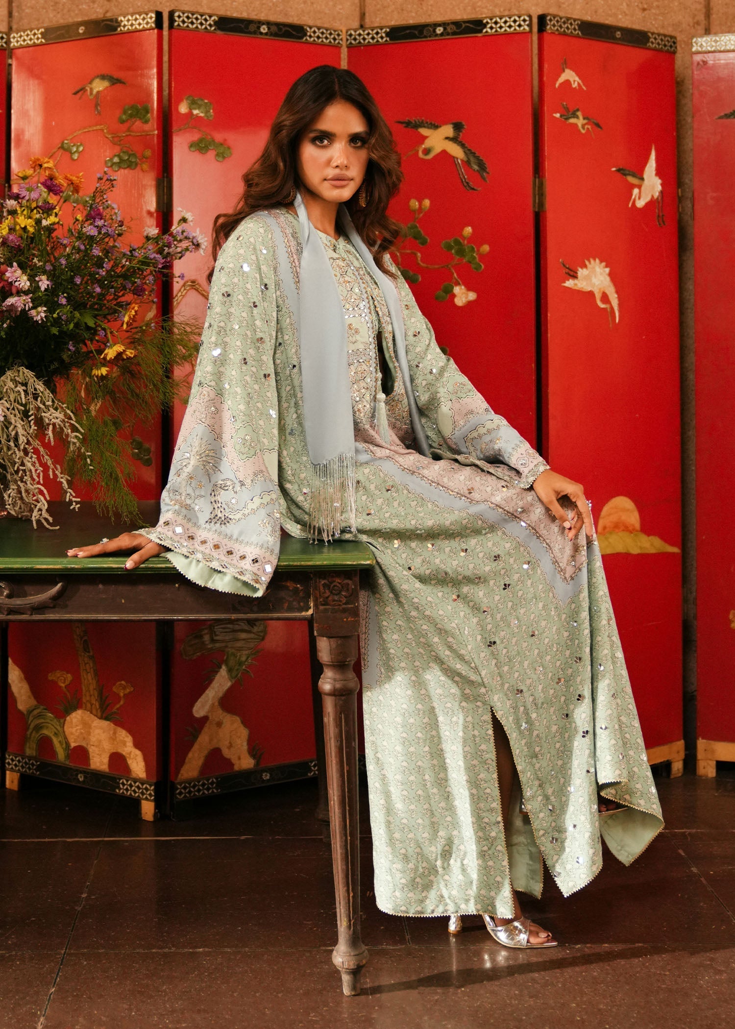 Crimson | Crimson Eid Prints | Jhilmil - Mint - House Of Hania