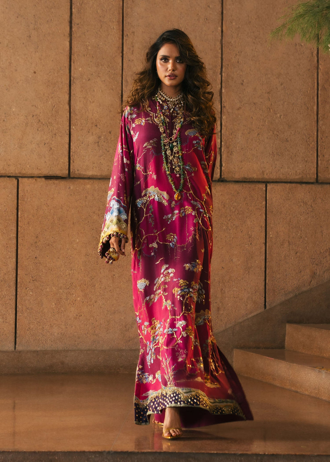 Crimson | Crimson Eid Prints | Laila - Plum - House Of Hania