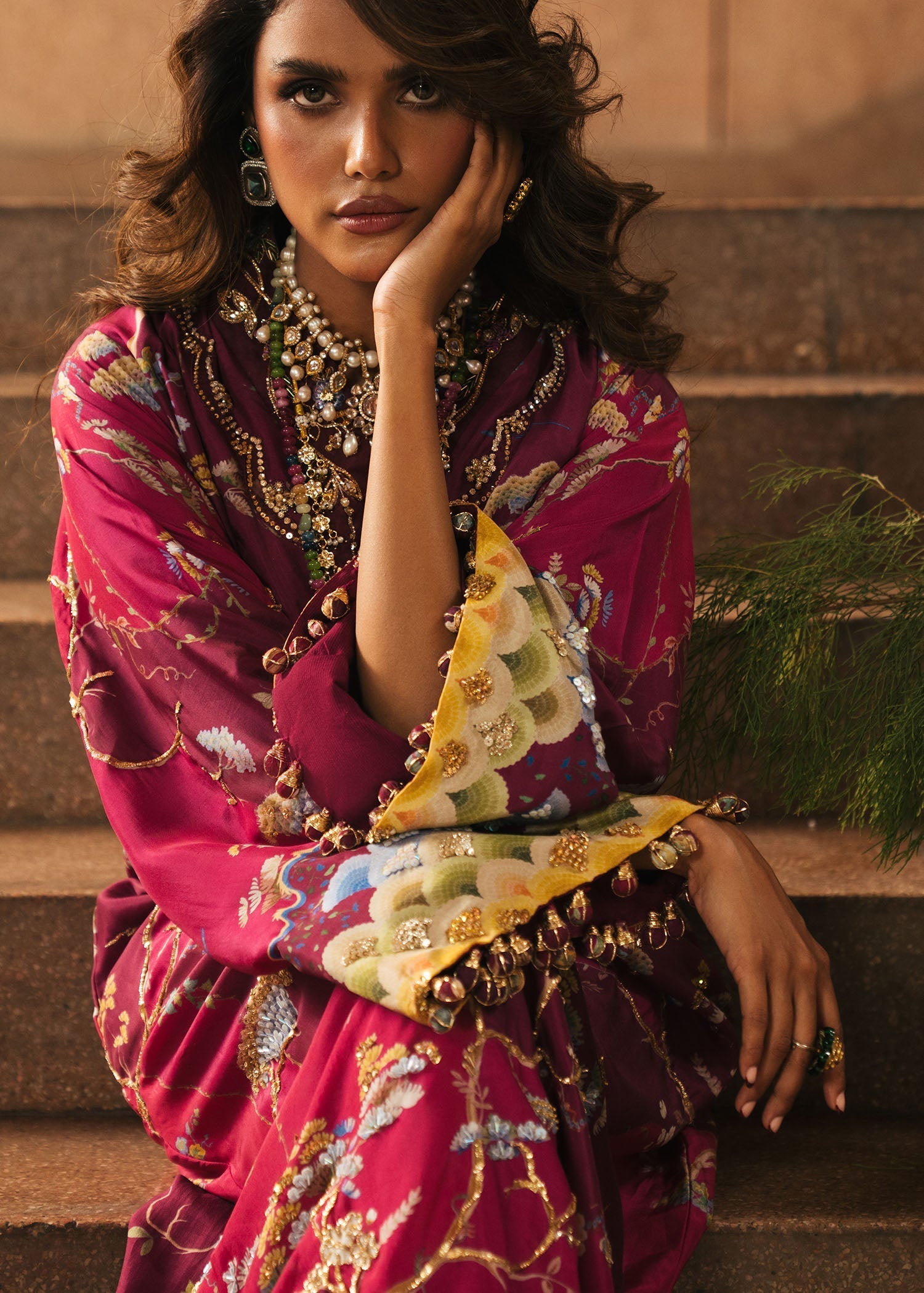 Crimson | Crimson Eid Prints | Laila - Plum - House Of Hania