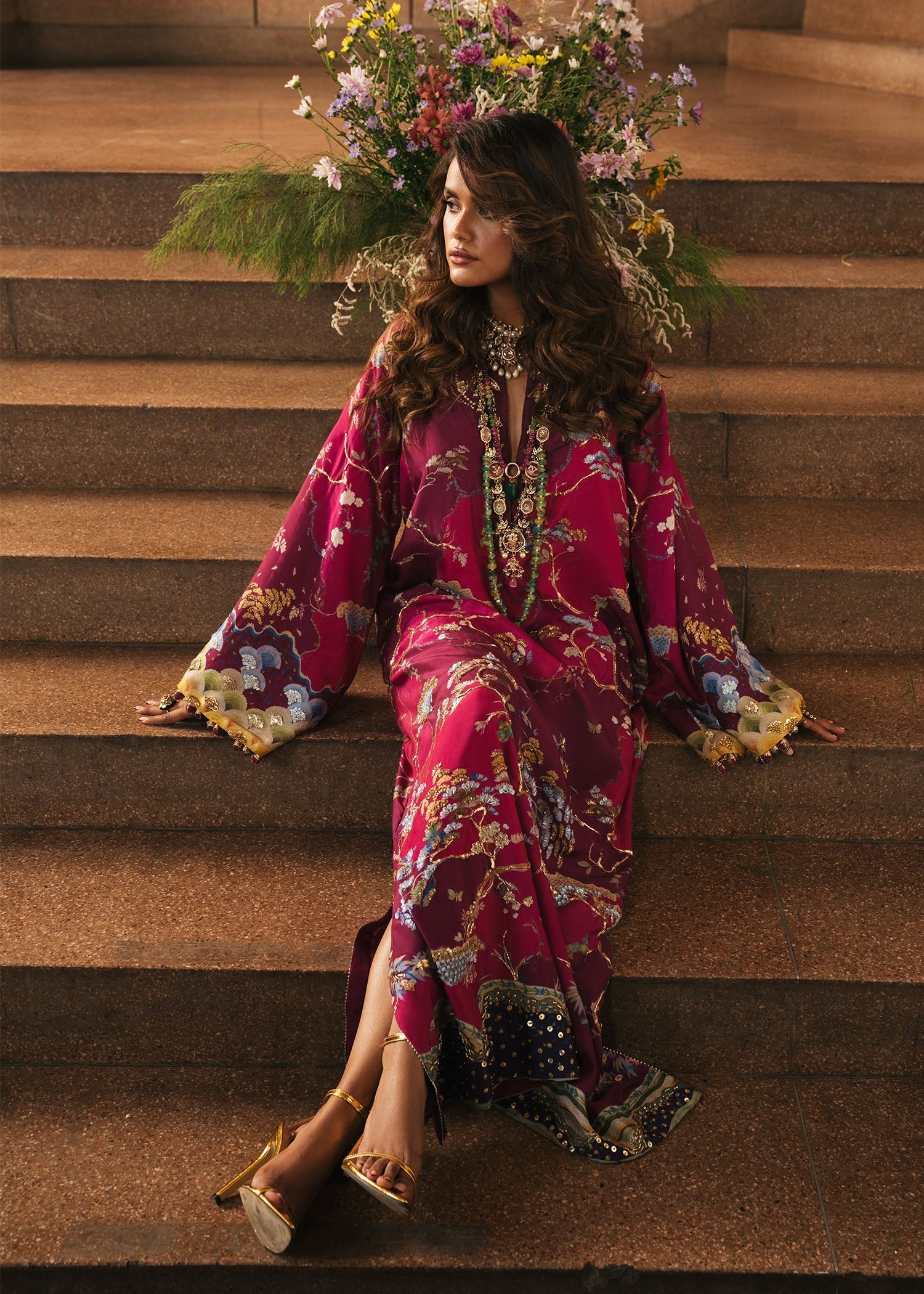Crimson | Crimson Eid Prints | Laila - Plum - House Of Hania