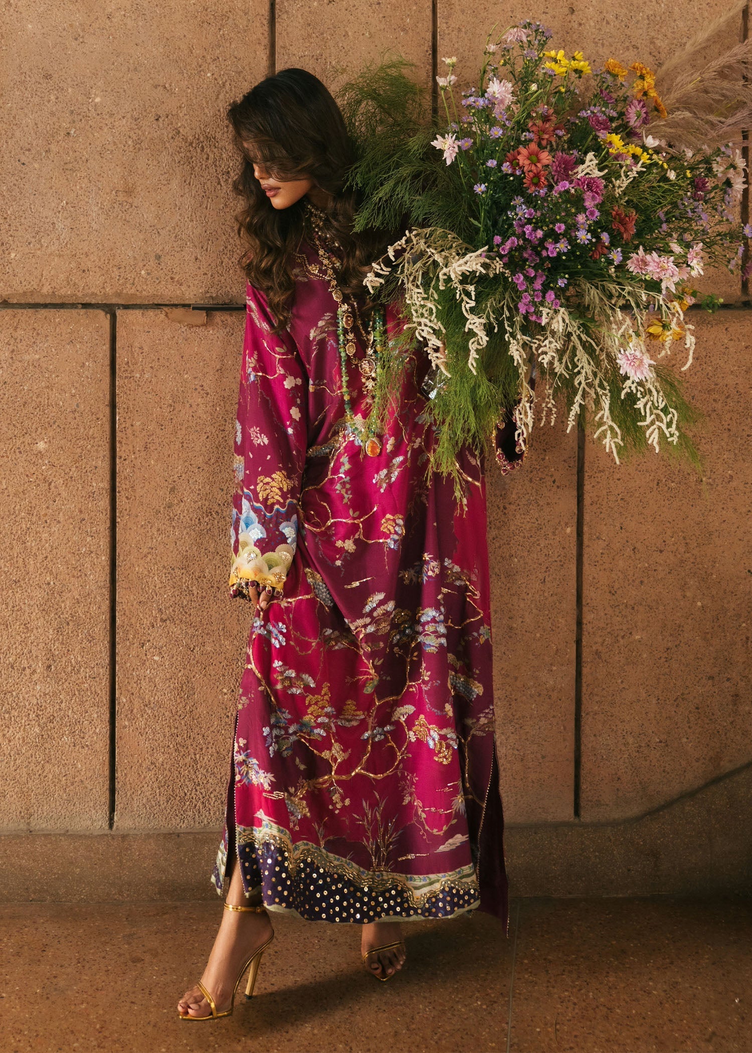 Crimson | Crimson Eid Prints | Laila - Plum - House Of Hania