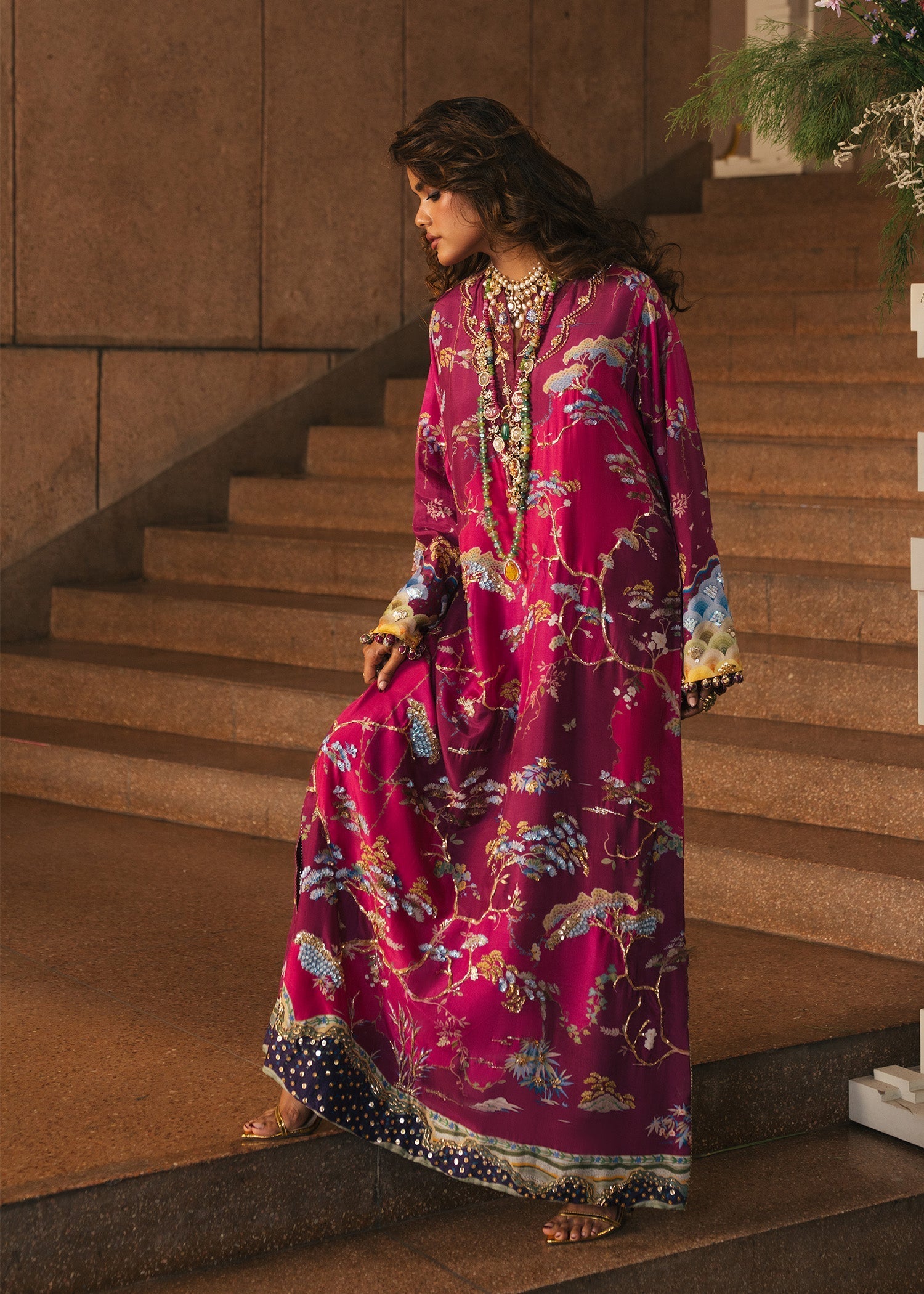 Crimson | Crimson Eid Prints | Laila - Plum - House Of Hania