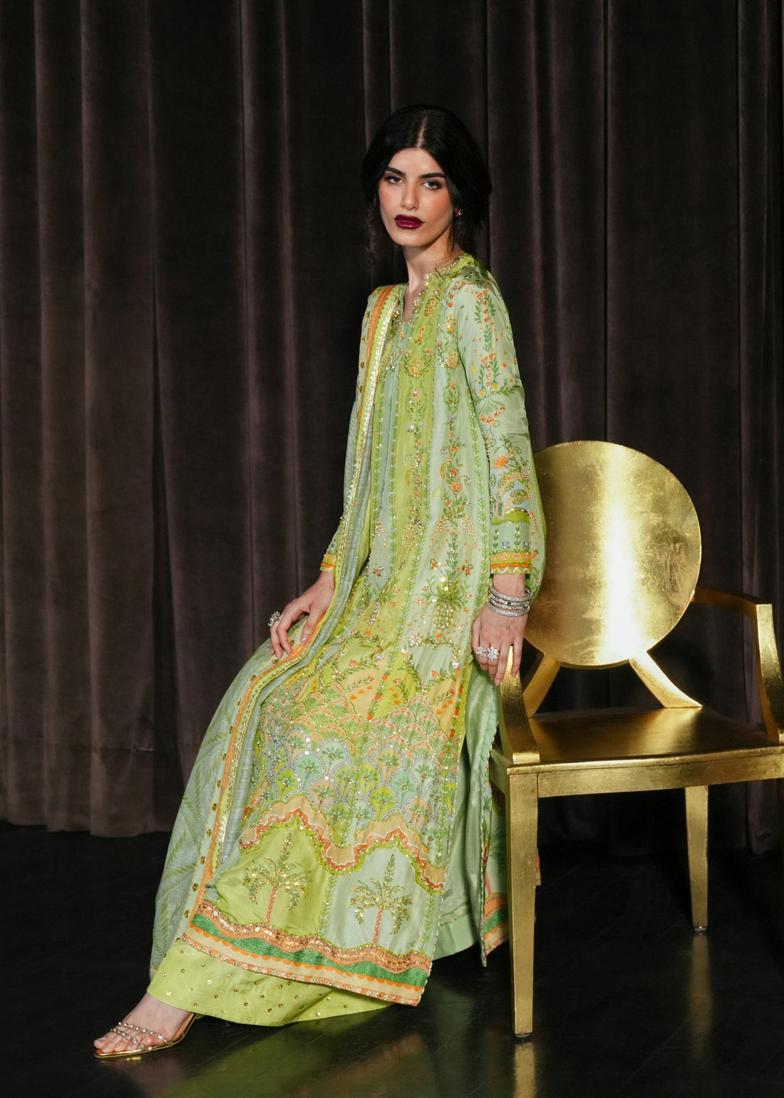 Crimson | Crimson Eid Prints | Rangralli - Lime - House Of Hania