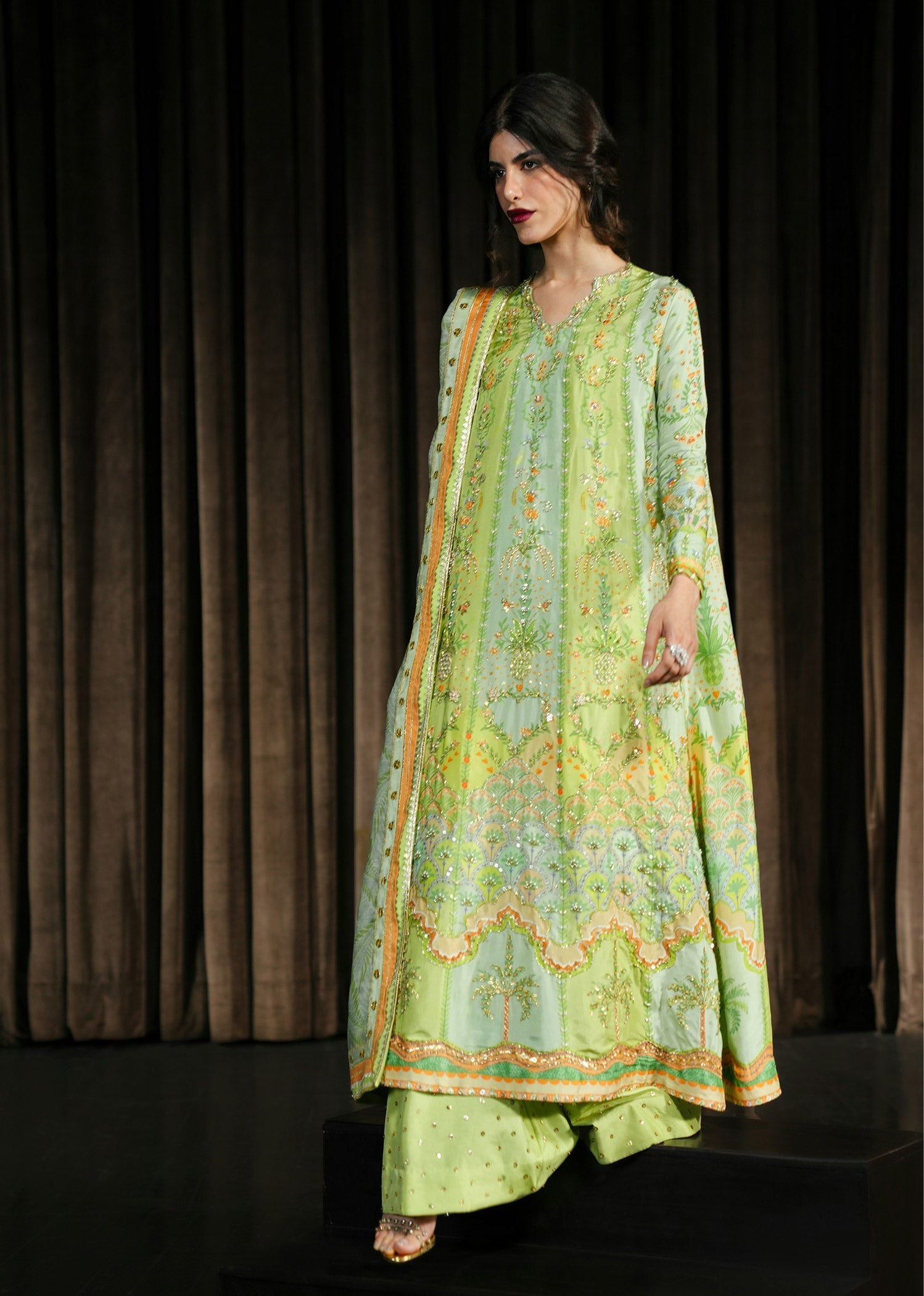 Crimson | Crimson Eid Prints | Rangralli - Lime - House Of Hania