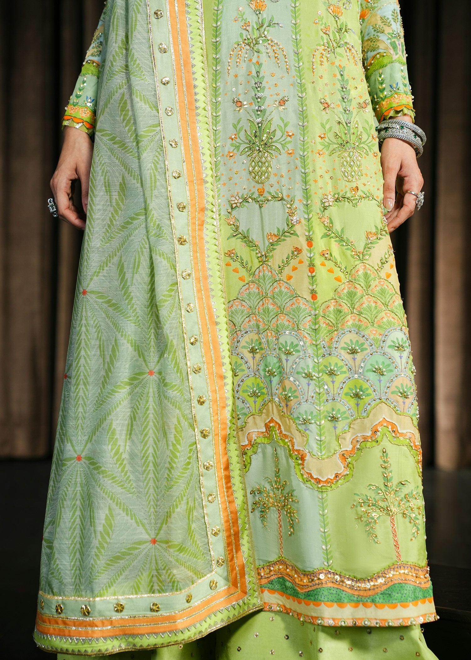 Crimson | Crimson Eid Prints | Rangralli - Lime - House Of Hania