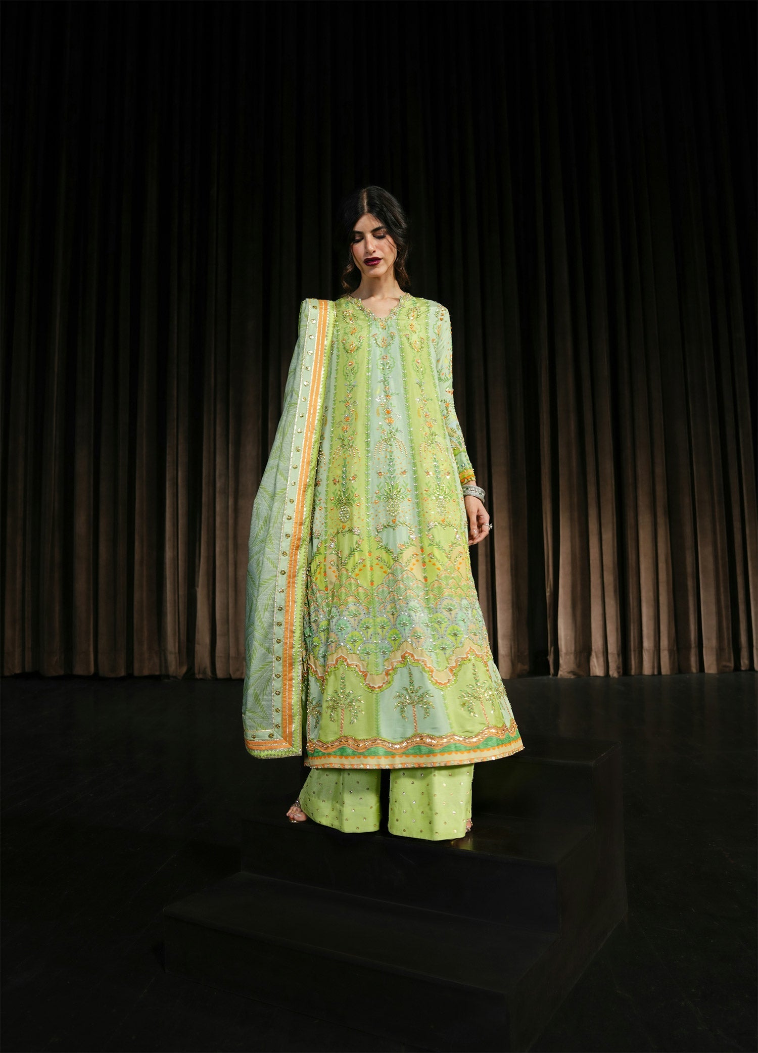 Crimson | Crimson Eid Prints | Rangralli - Lime - House Of Hania