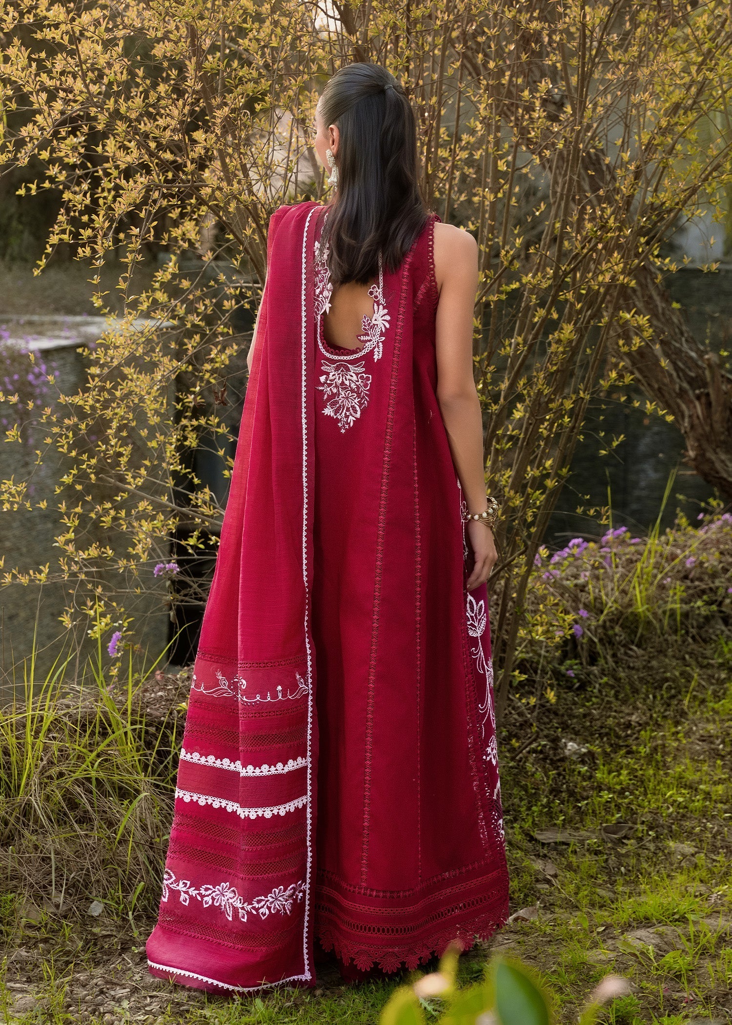 Crimson | Flow By Crimson Lawn'26 | A HANDMADE TALE-D5A - House Of Hania