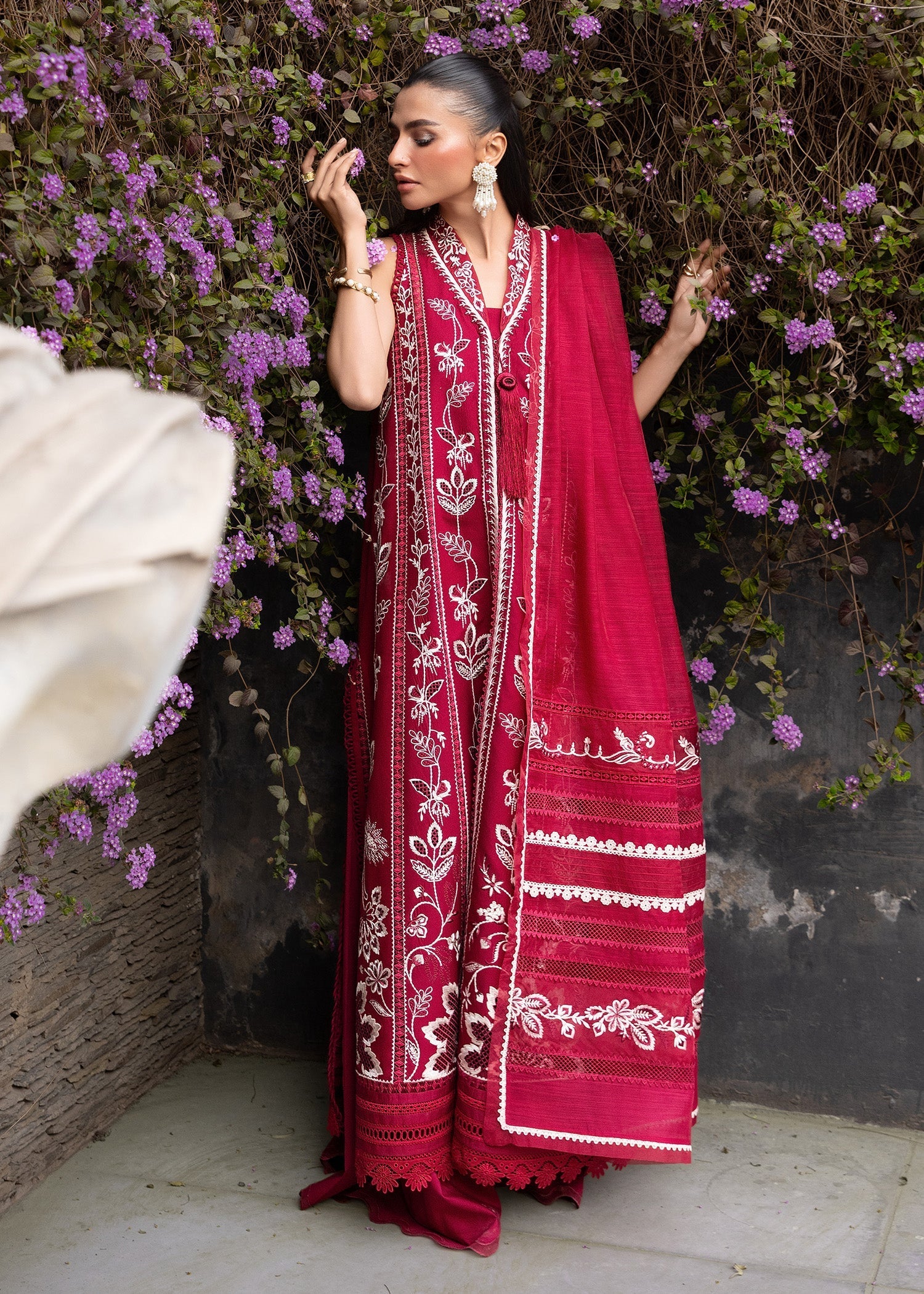 Crimson | Flow By Crimson Lawn'26 | A HANDMADE TALE-D5A - House Of Hania