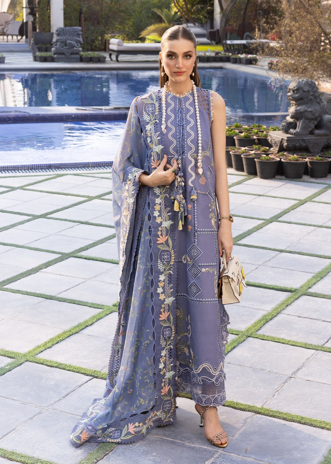 Crimson | Flow By Crimson Lawn'26 | FLORAL SERENITY-D1B - House Of Hania