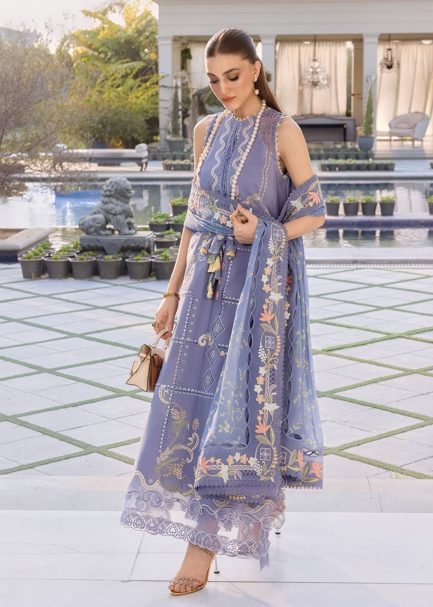 Crimson | Flow By Crimson Lawn'26 | FLORAL SERENITY-D1B - House Of Hania