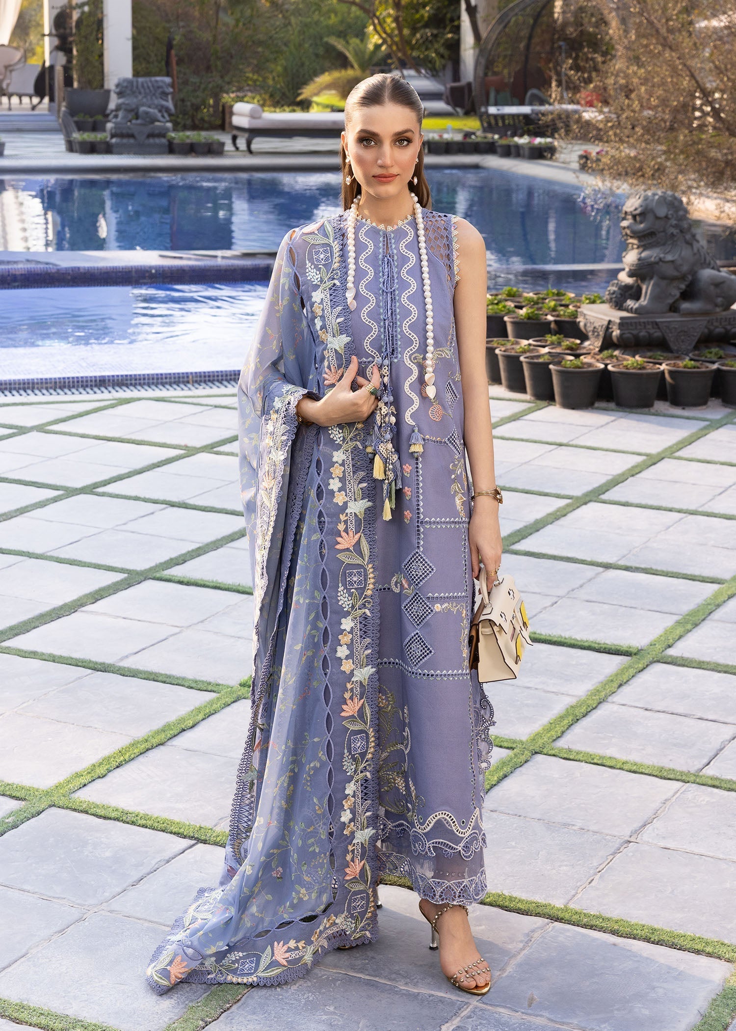 Crimson | Flow By Crimson Lawn'26 | FLORAL SERENITY-D1B - House Of Hania